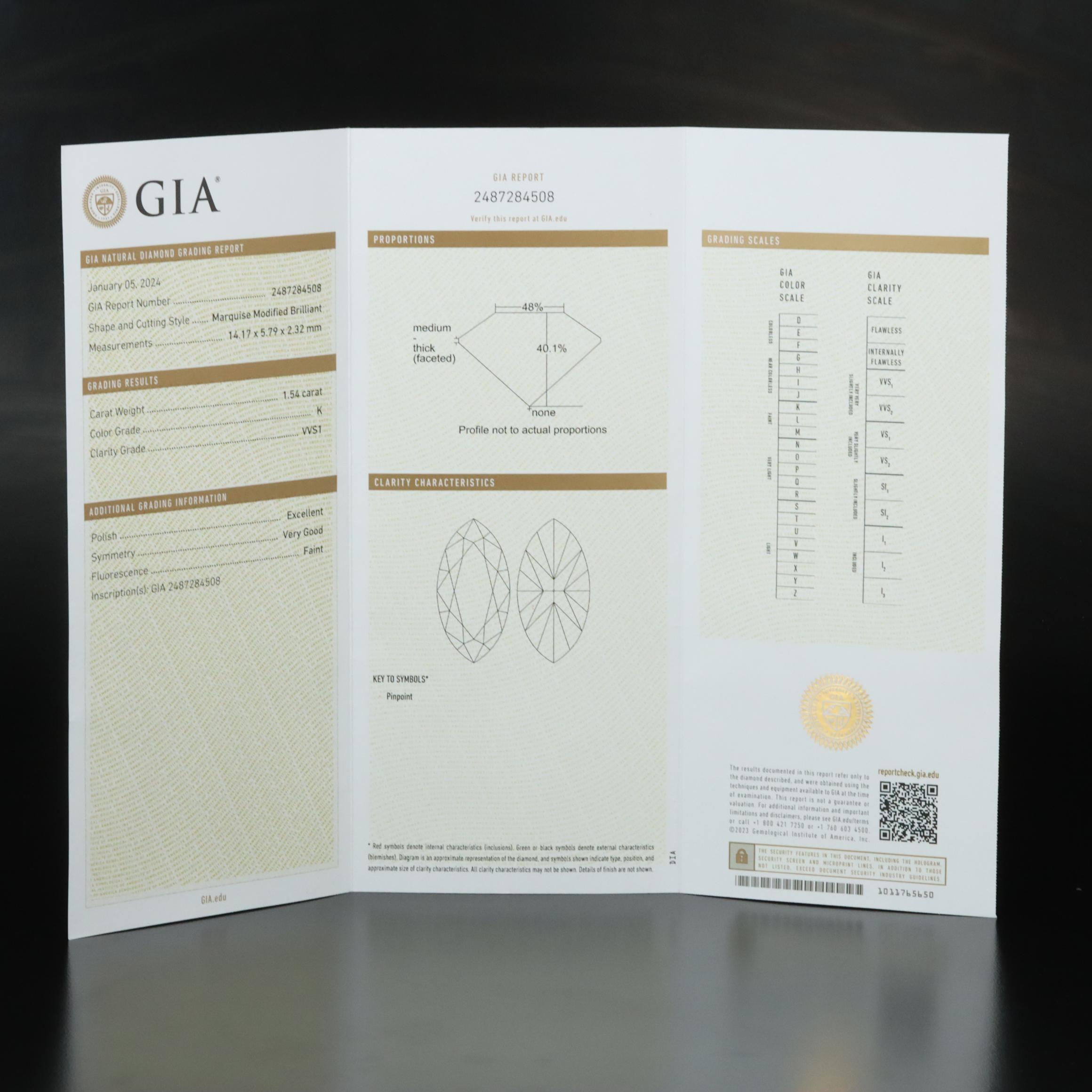 Platinum 2.14 CTW Diamond Ring with GIA Report