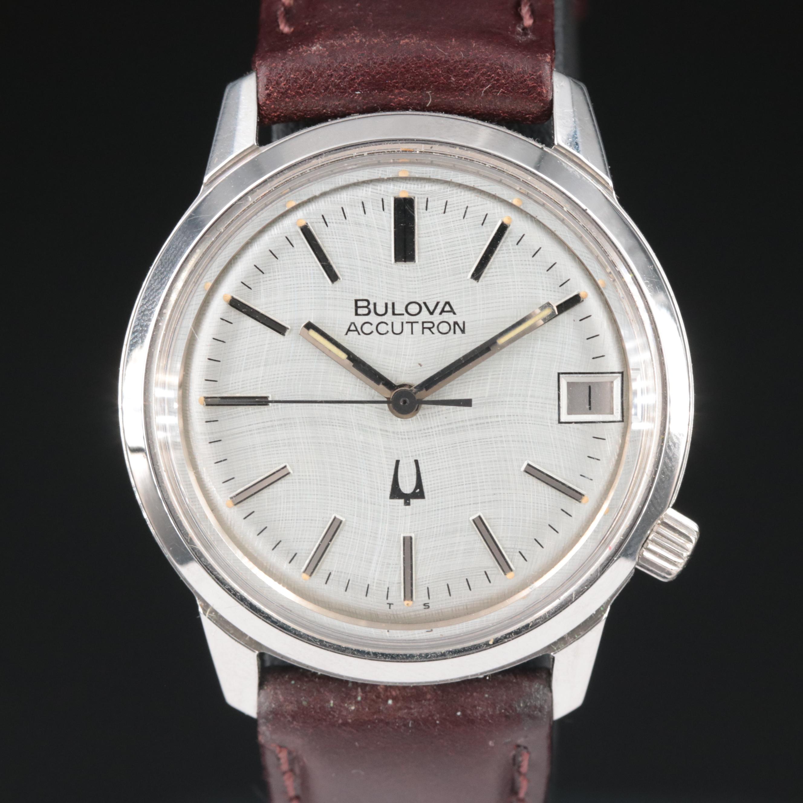 1976 Bulova Accutron Date Stainless Steel Watch