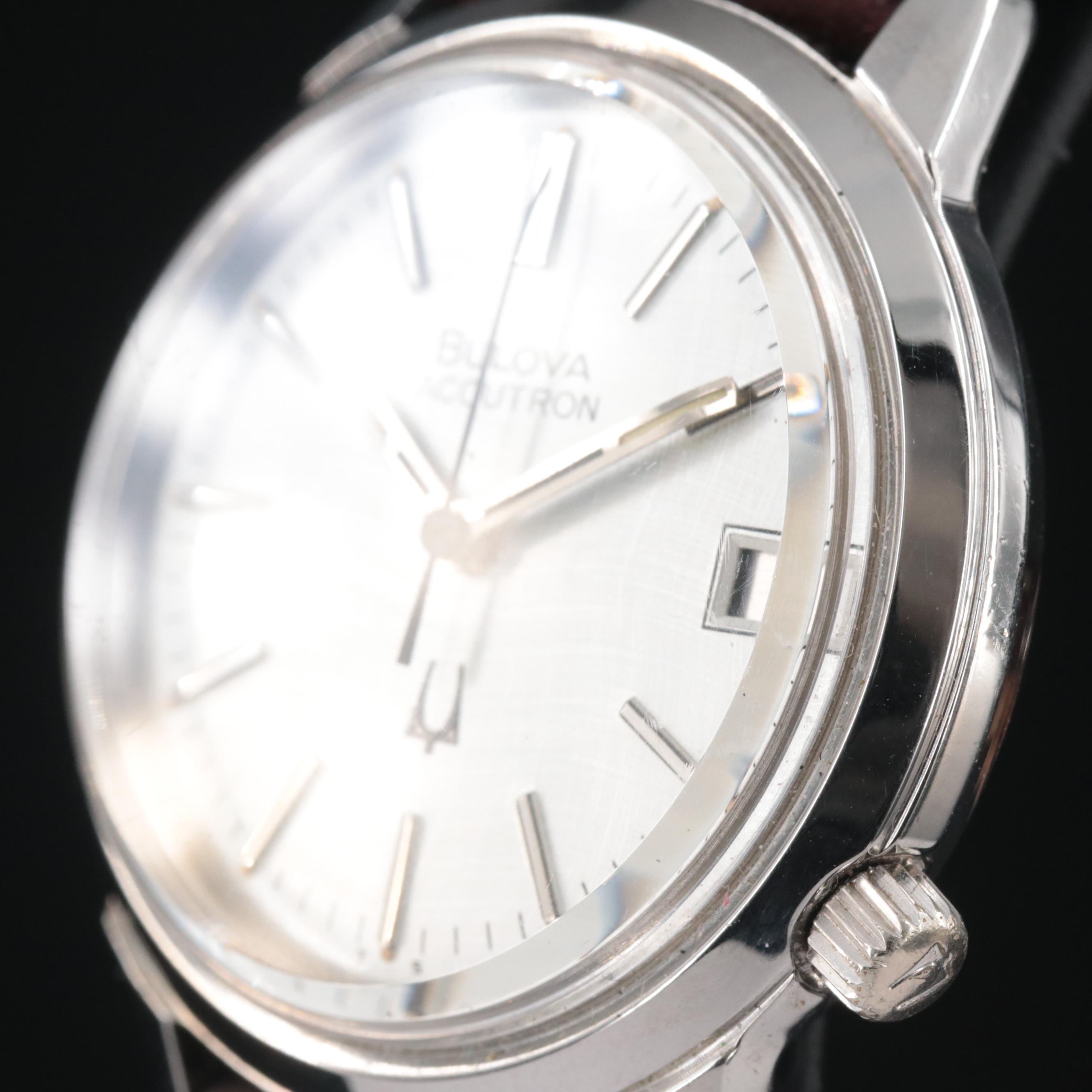 1976 Bulova Accutron Date Stainless Steel Watch
