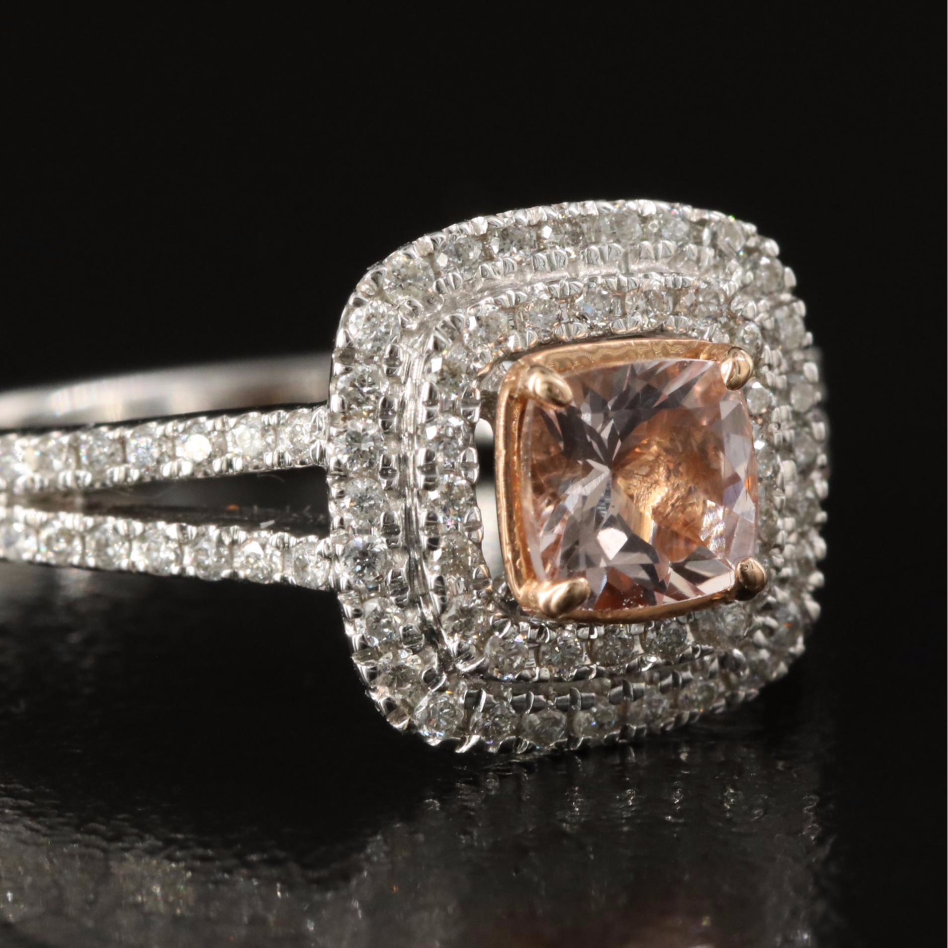 Simply Vera Vera Wang 14K Morganite and Diamond Ring with Rose Gold Accent