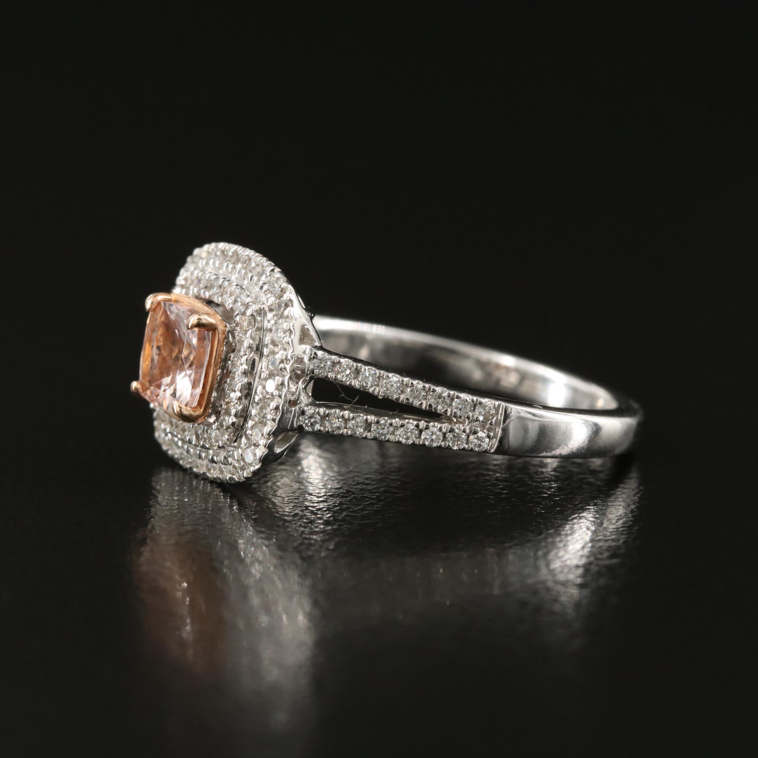 Simply Vera Vera Wang 14K Morganite and Diamond Ring with Rose Gold Accent