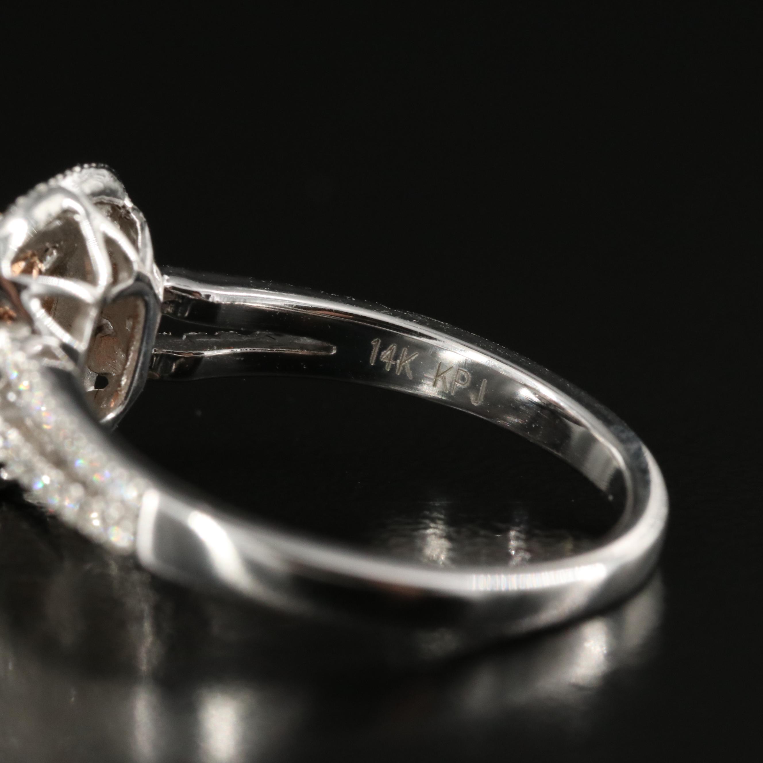 Simply Vera Vera Wang 14K Morganite and Diamond Ring with Rose Gold Accent