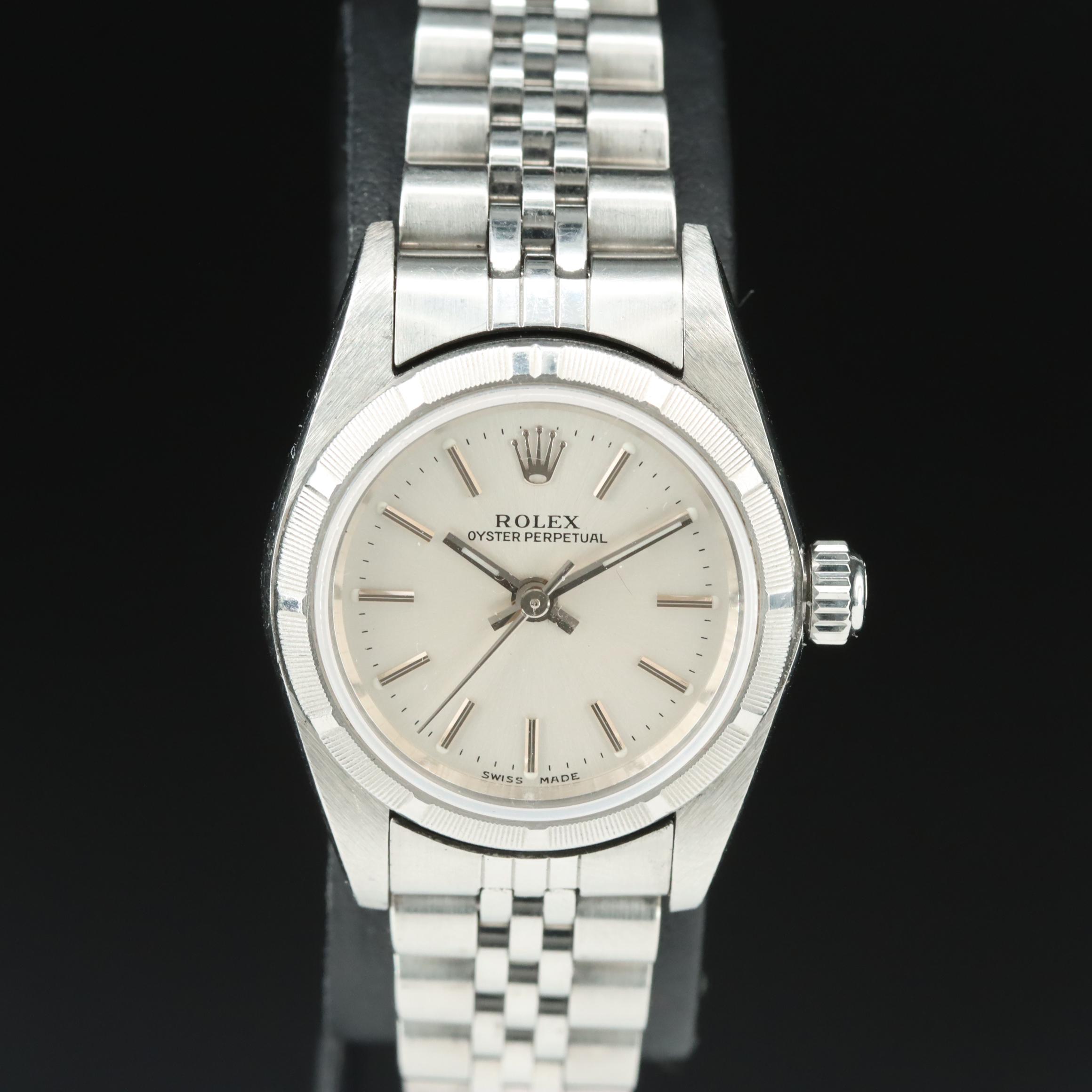 2000 Rolex Oyster Perpetual Engine Turned Bezel Watch