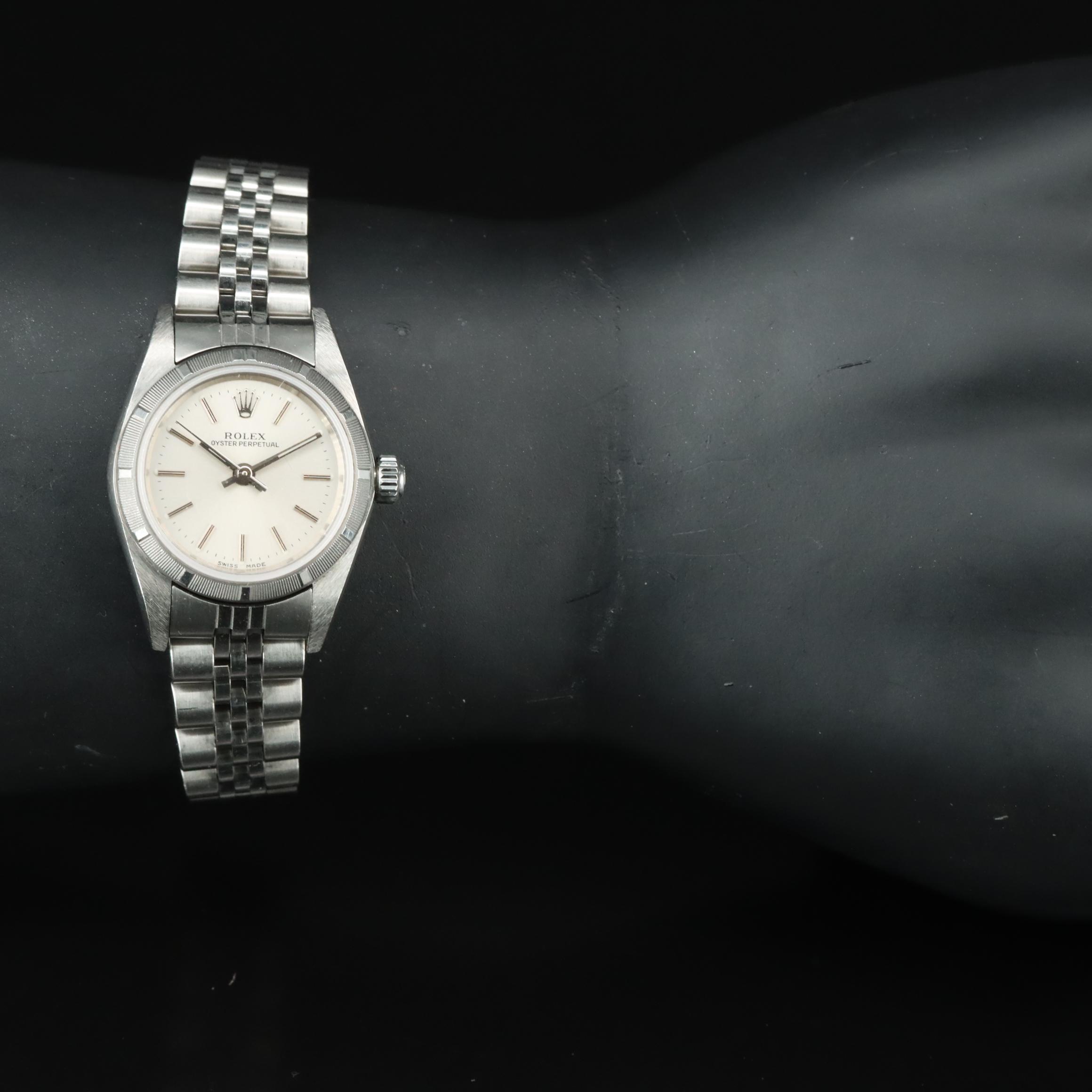 2000 Rolex Oyster Perpetual Engine Turned Bezel Watch