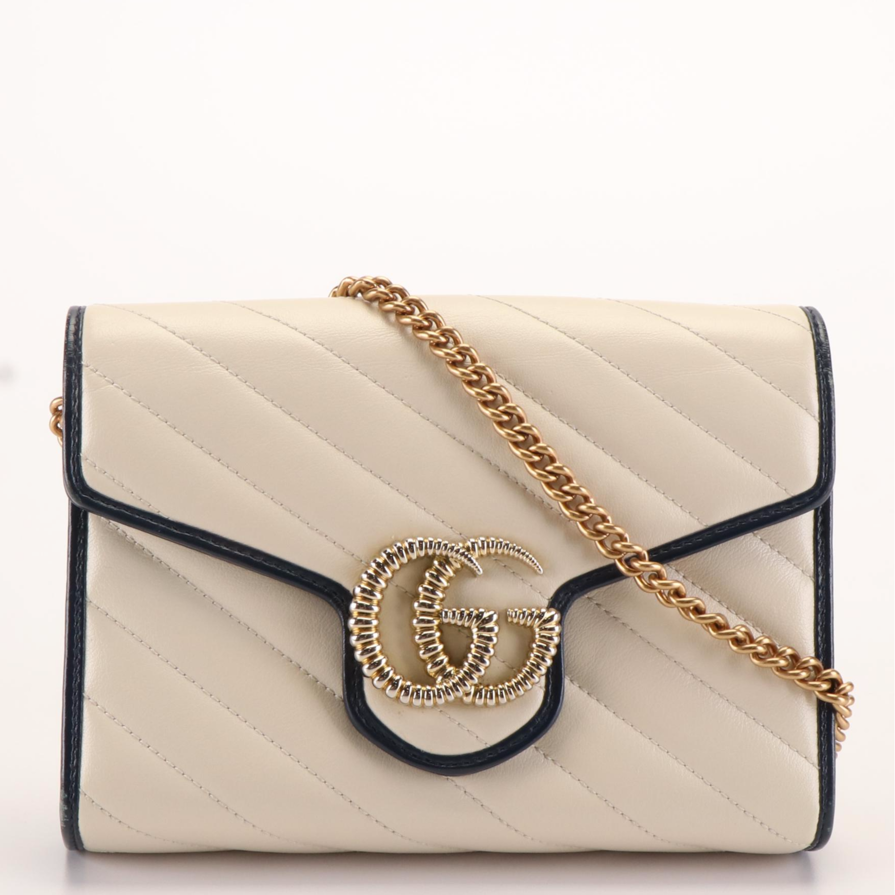 Gucci Marmont GG Matelasse Diagonal Torchon Chain Wallet