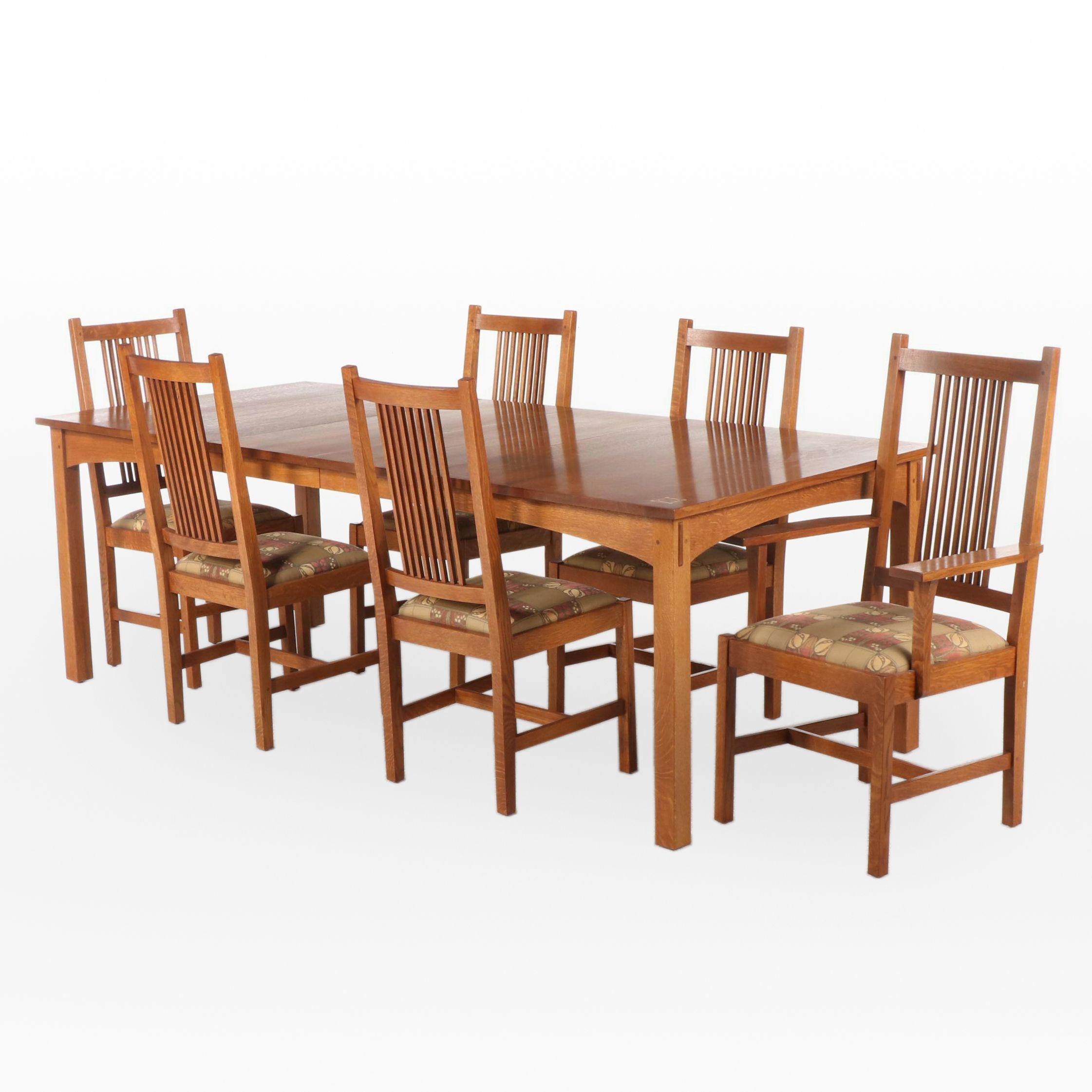 Stickley Arts and Crafts Style Oak Dining Set