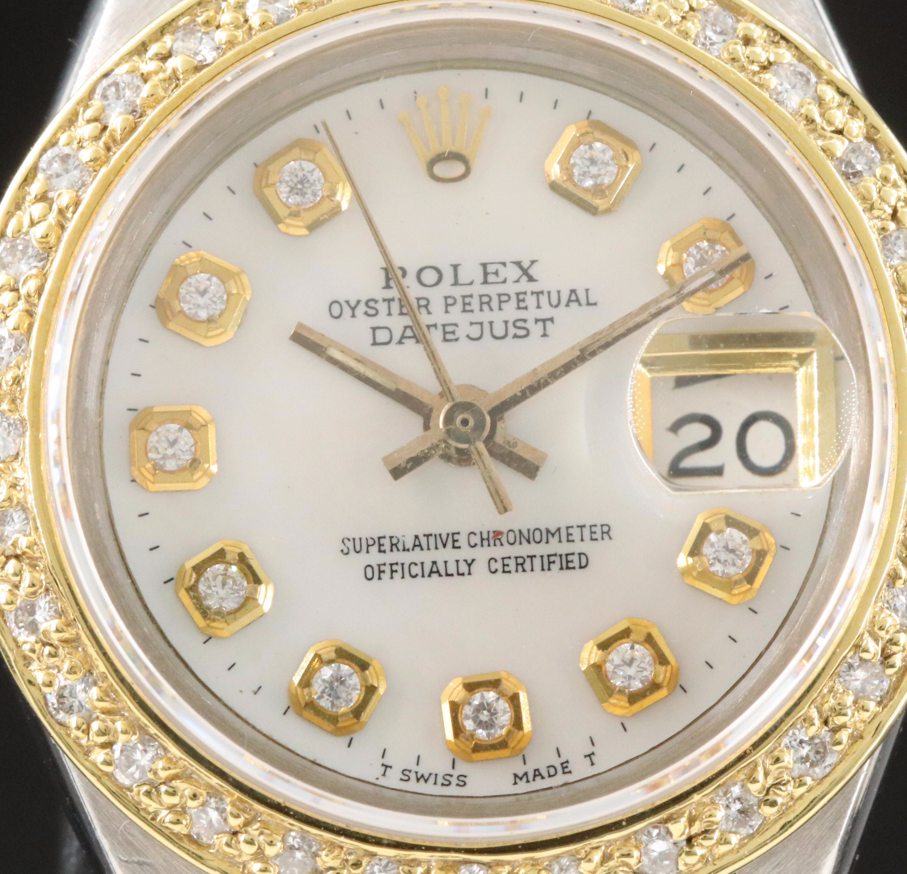 Rolex Datejust 6917 Custom Diamond Set Bezel Automatic Watch