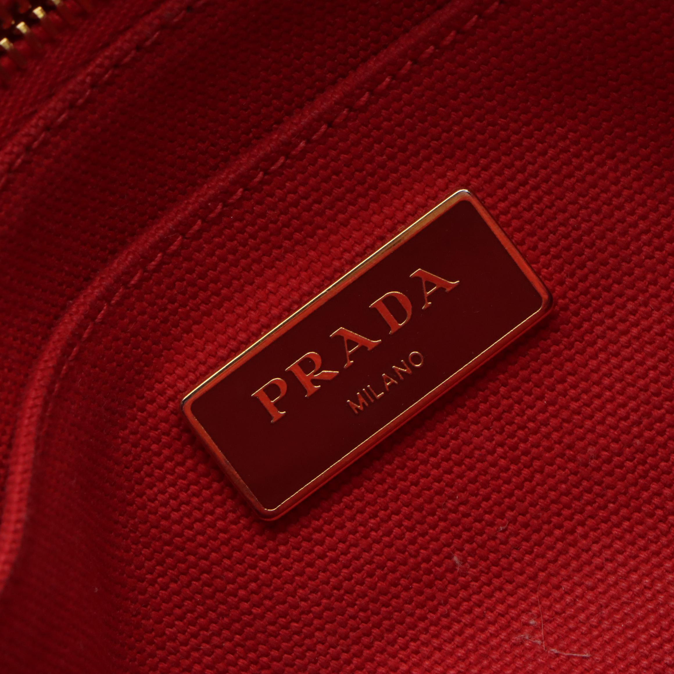 Prada Canapa Logo Handbag in Red Canvas
