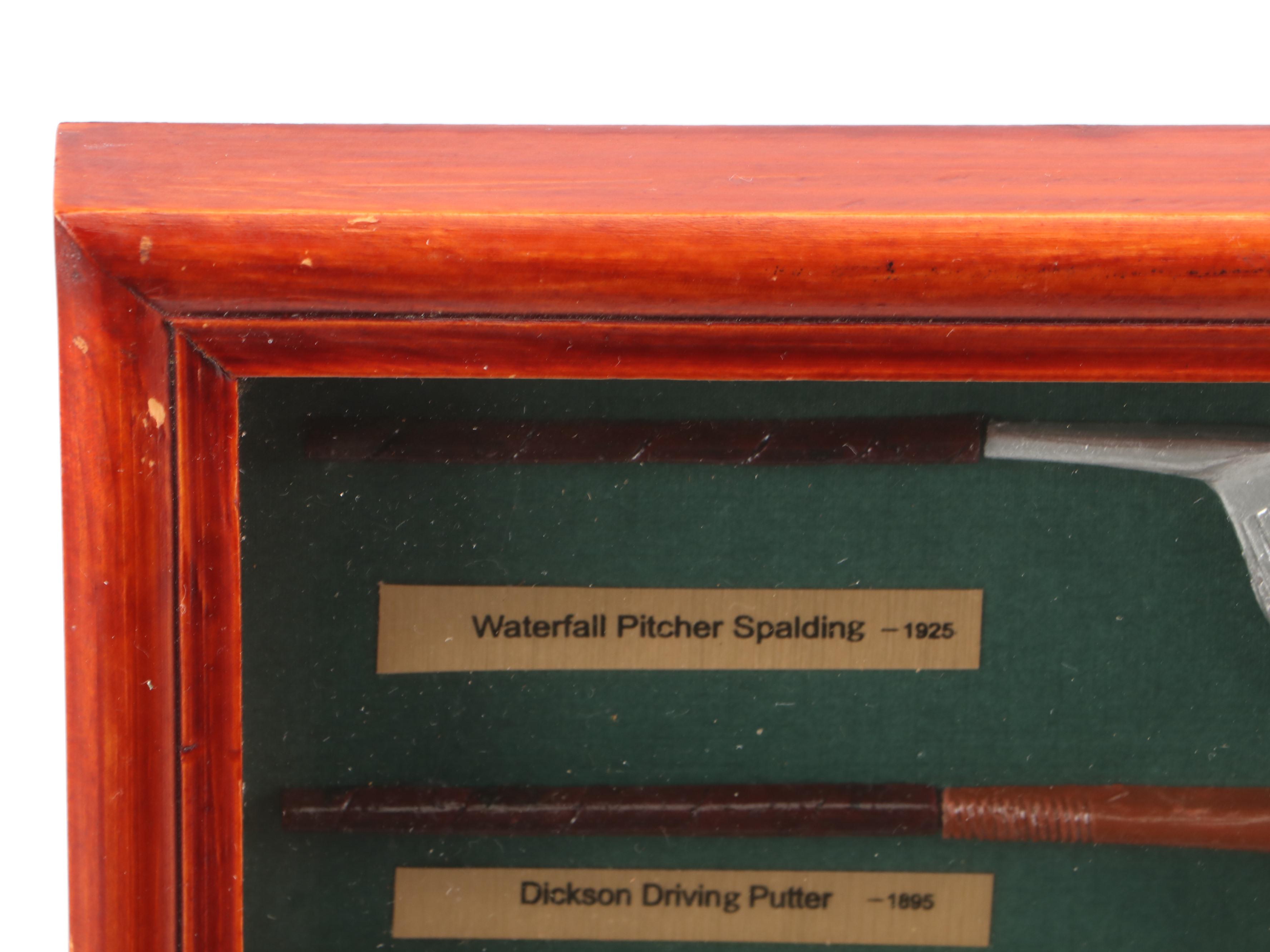 Resin, Paper, and Metal Golfing History Miniature Dioramas in Wood Shadow Boxes