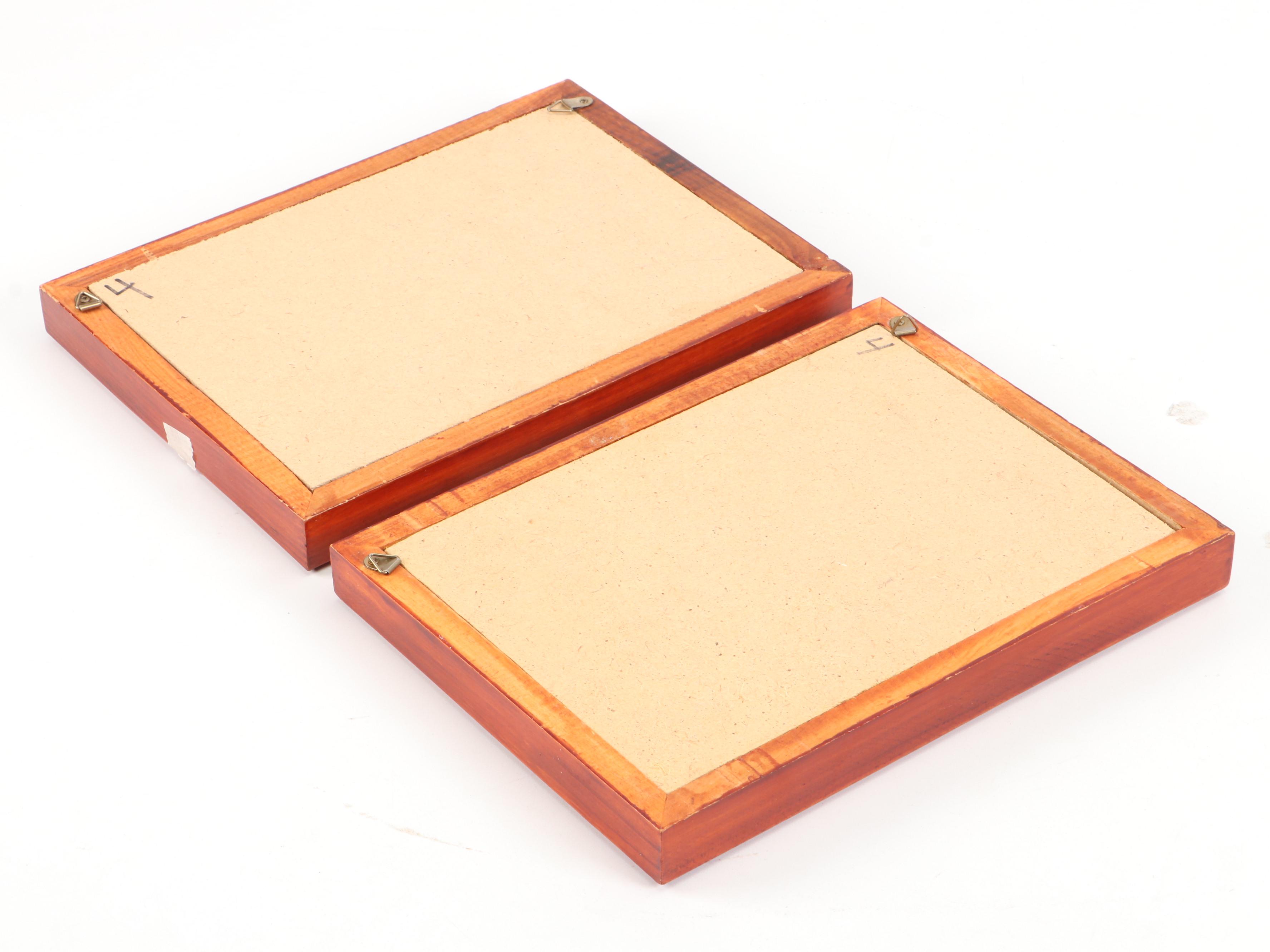 Resin, Paper, and Metal Golfing History Miniature Dioramas in Wood Shadow Boxes