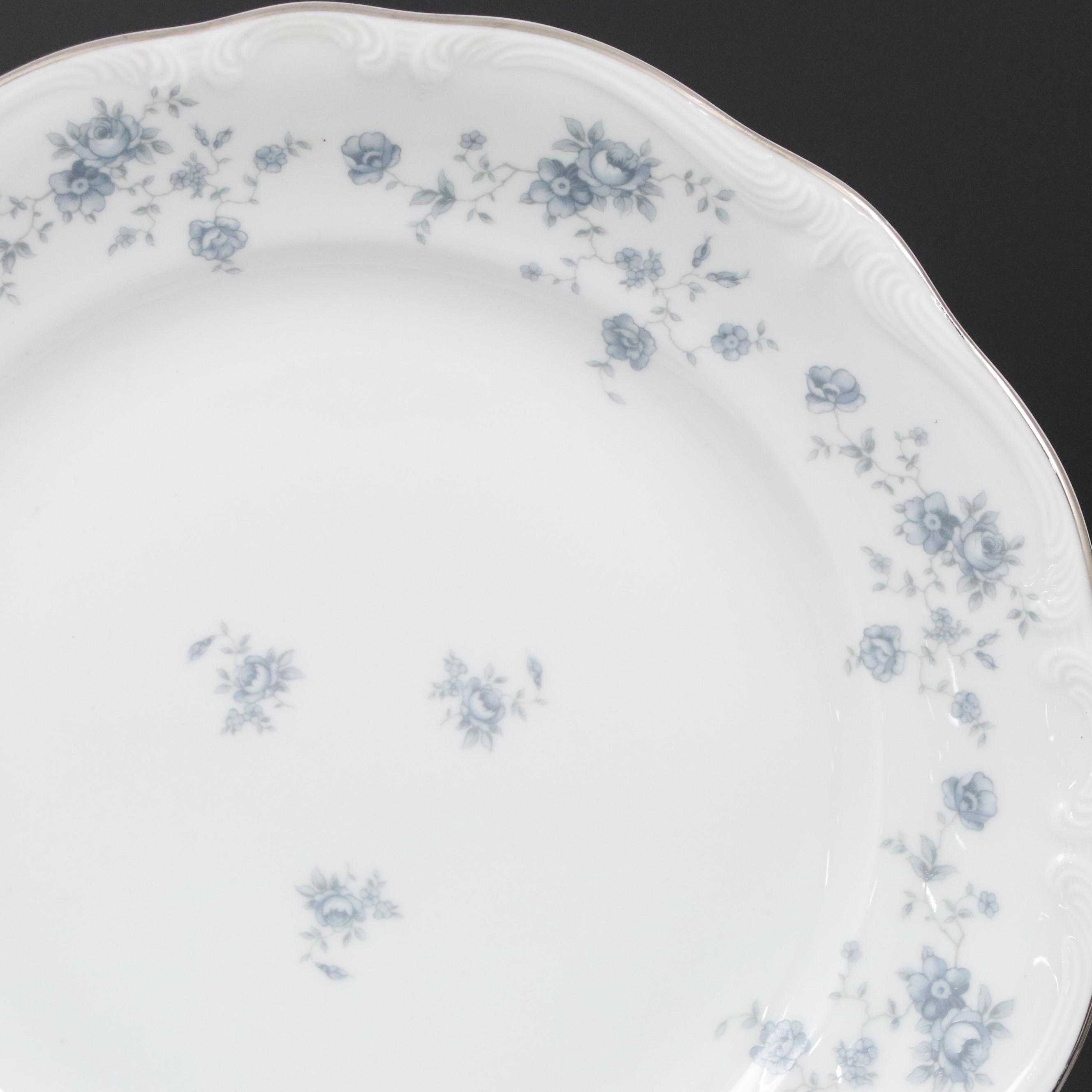 Johann Haviland "Blue Garland" Porcelain Dinnerware with Platinum Rim