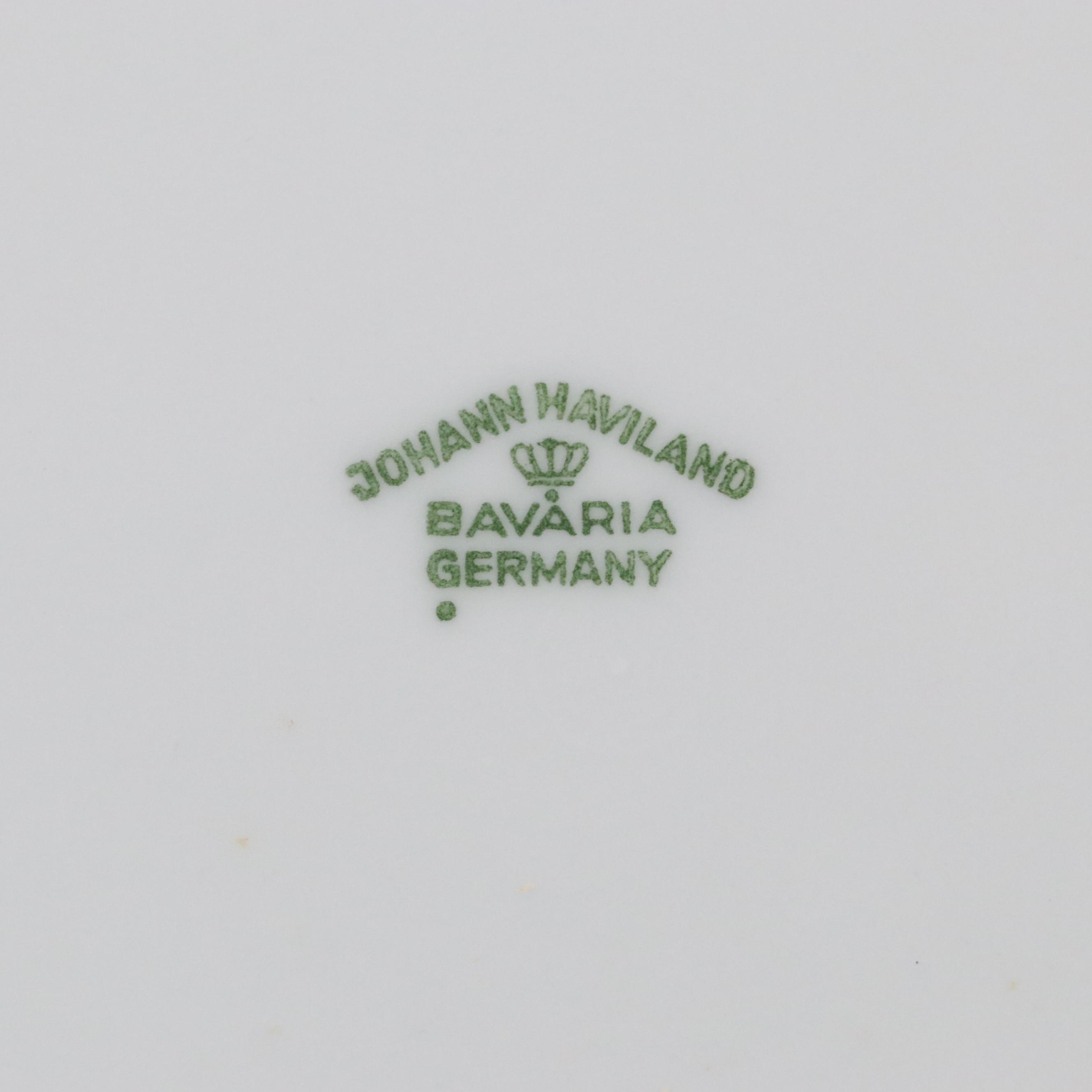 Johann Haviland "Blue Garland" Porcelain Dinnerware with Platinum Rim