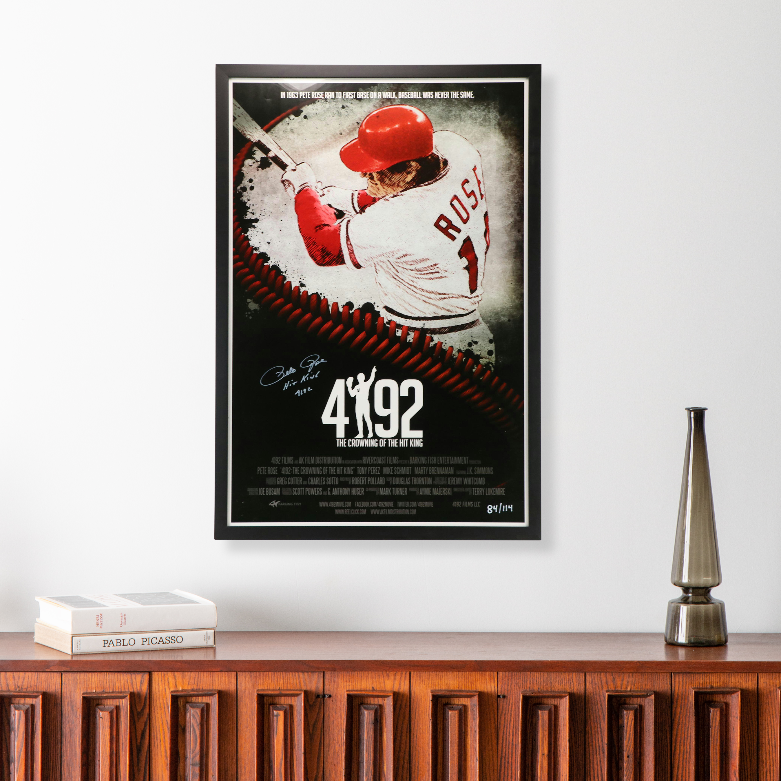 Pete Rose Signed Limited Edition "4192" Framed Movie Poster
