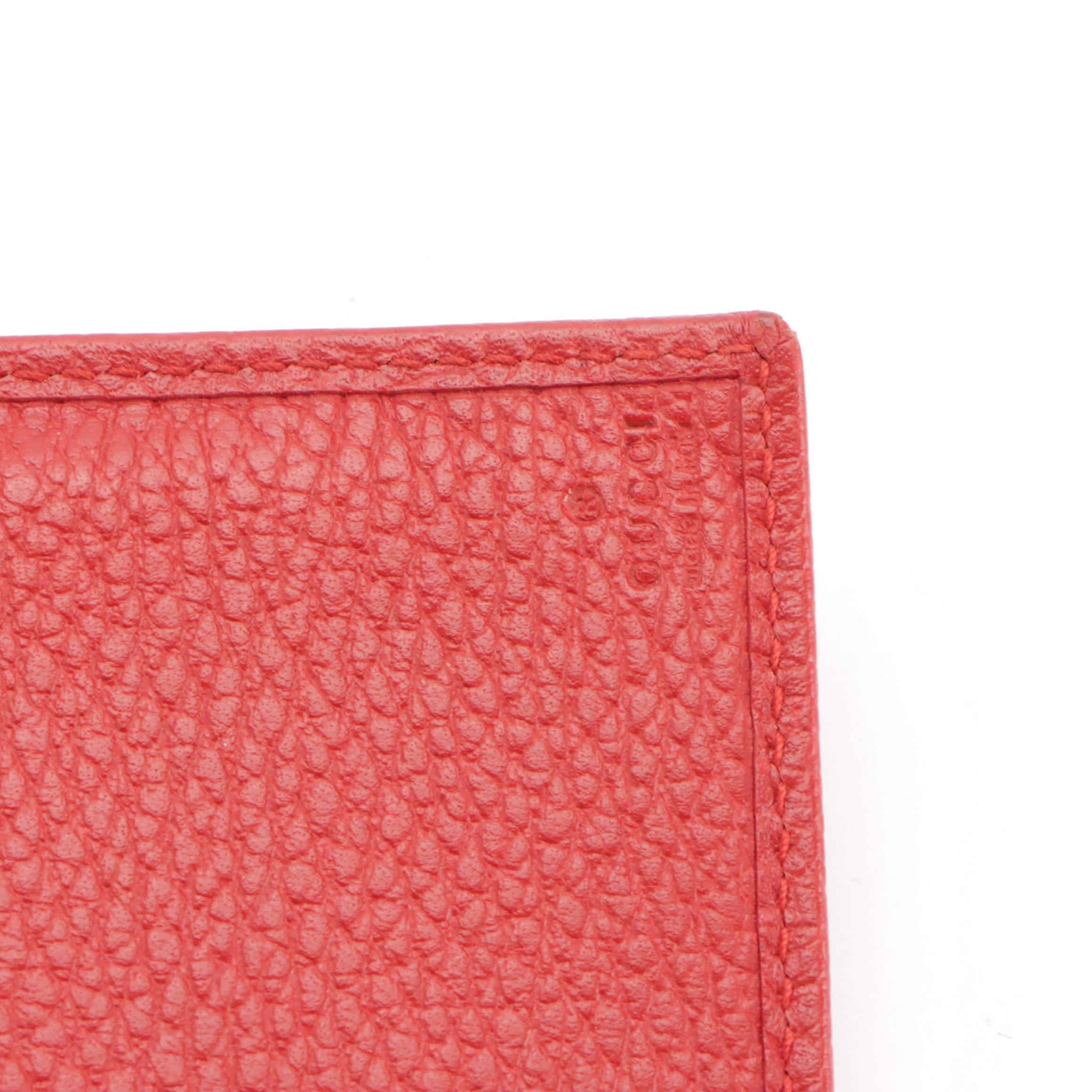 Gucci Red Grain Leather Continental Wallet with Box