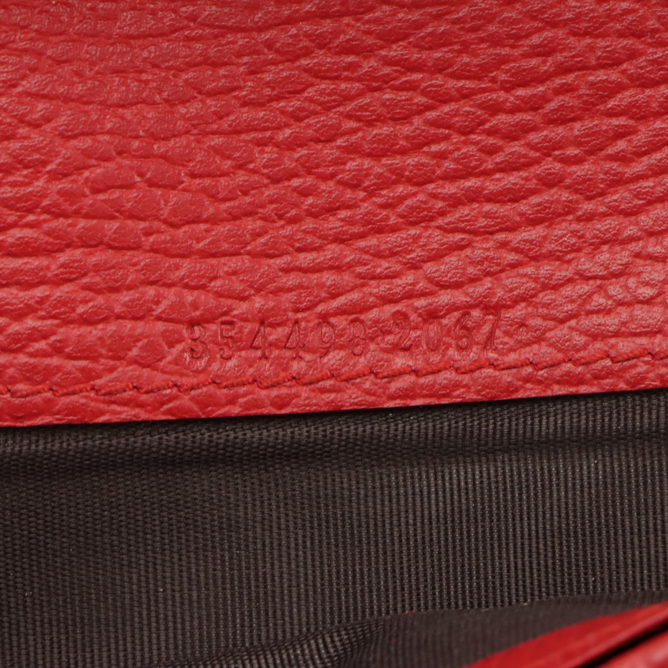 Gucci Red Grain Leather Continental Wallet with Box