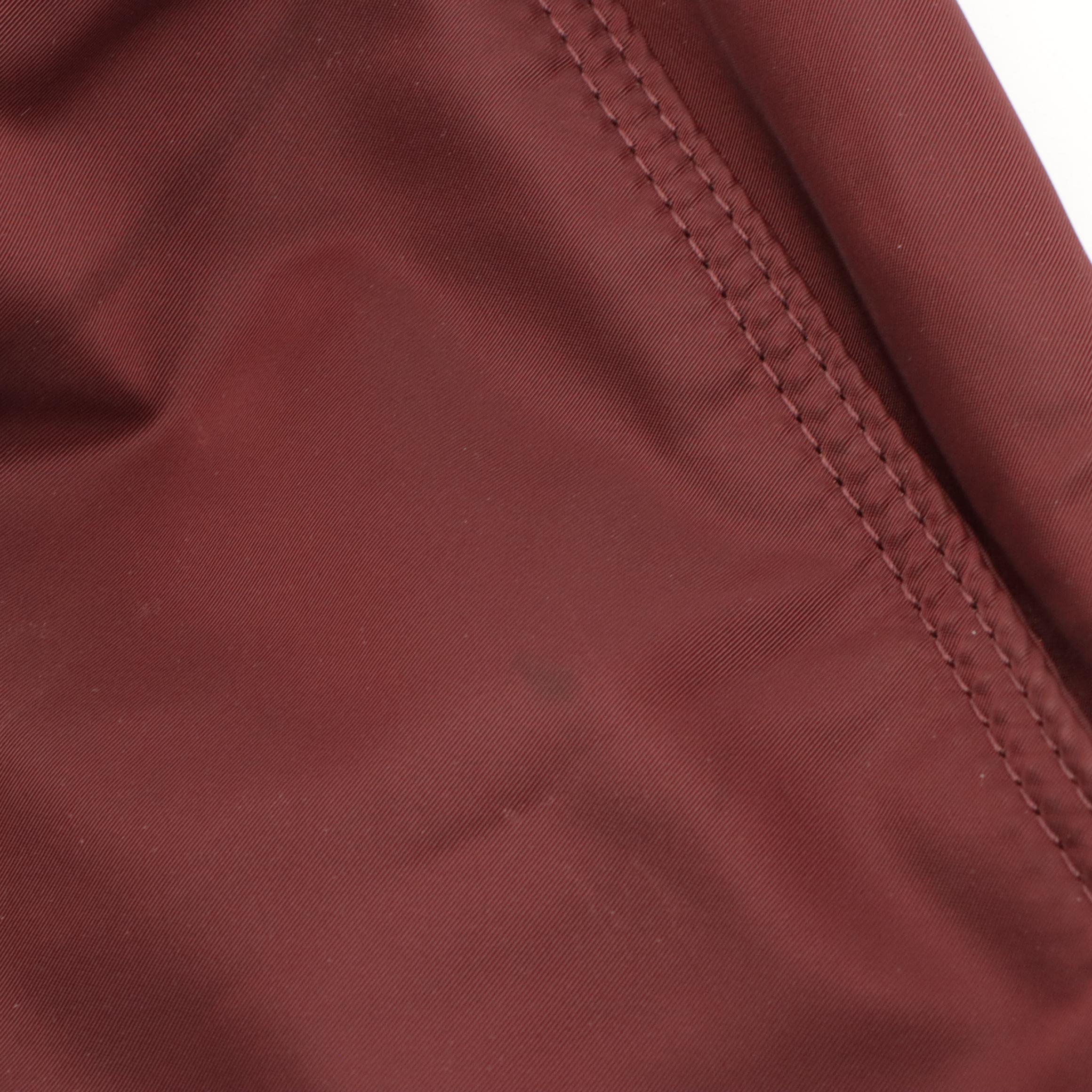 Tory Burch Large Ella Tote Bag in Maroon Nylon and Leather Trim