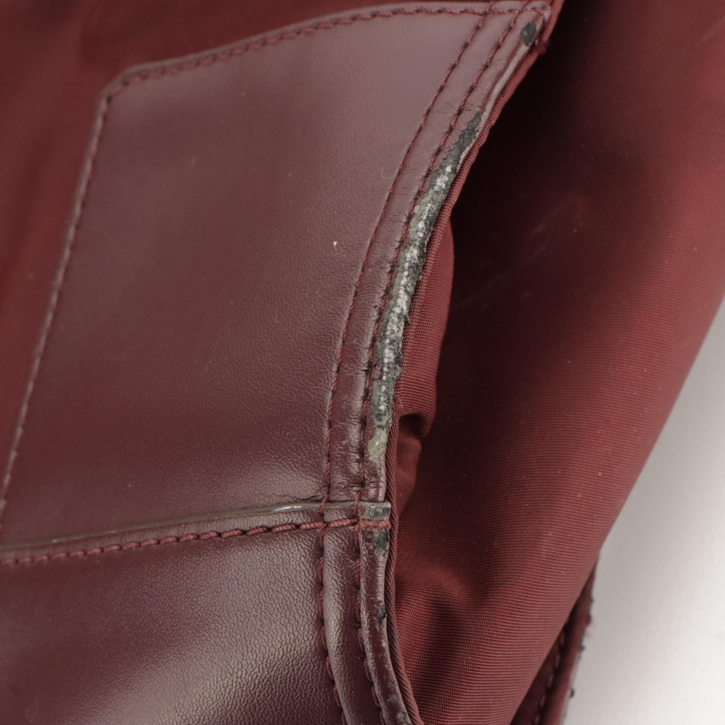 Tory Burch Large Ella Tote Bag in Maroon Nylon and Leather Trim