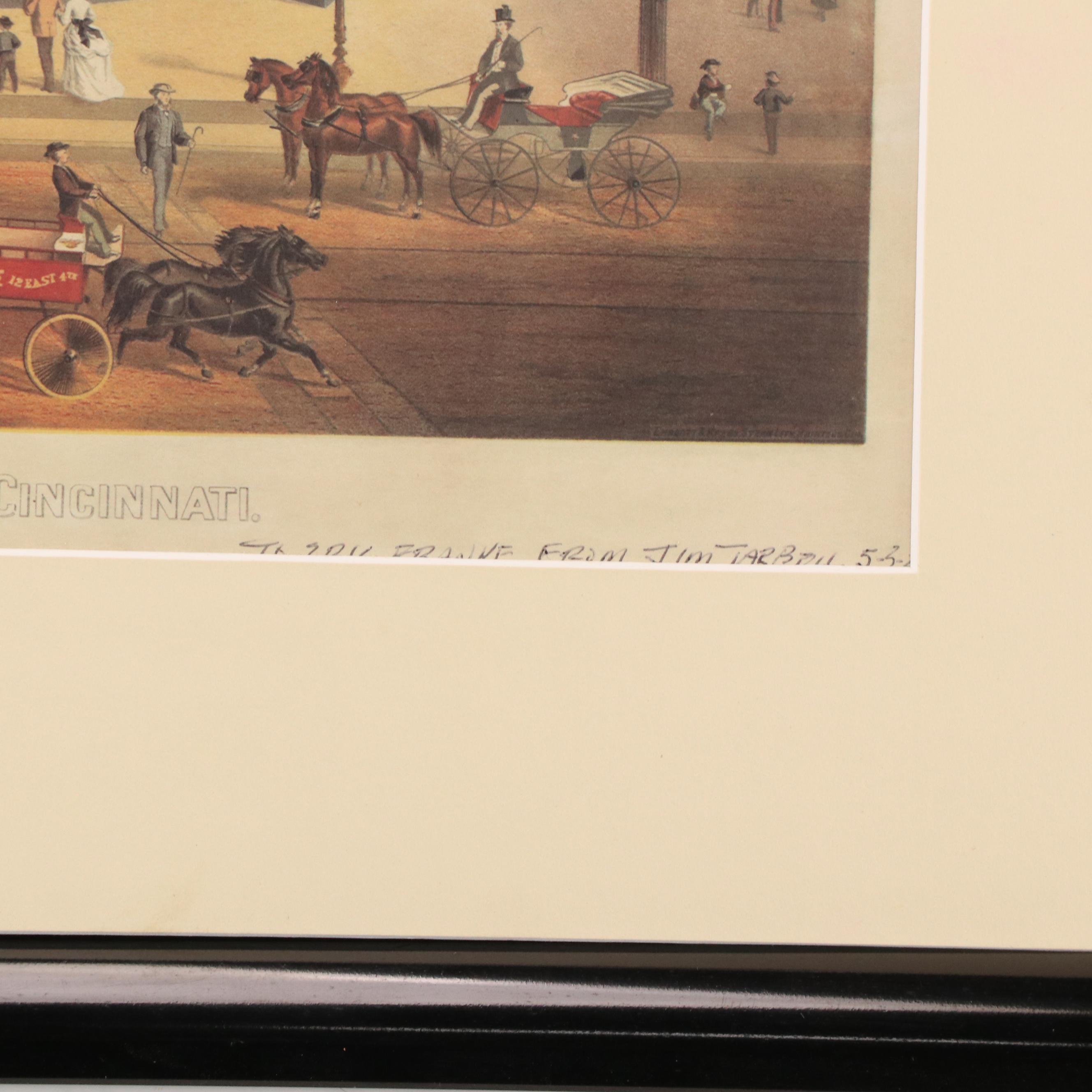 Cincinnati Offset Lithographs of "View of Davidson Fountain" and "Tall Stacks"