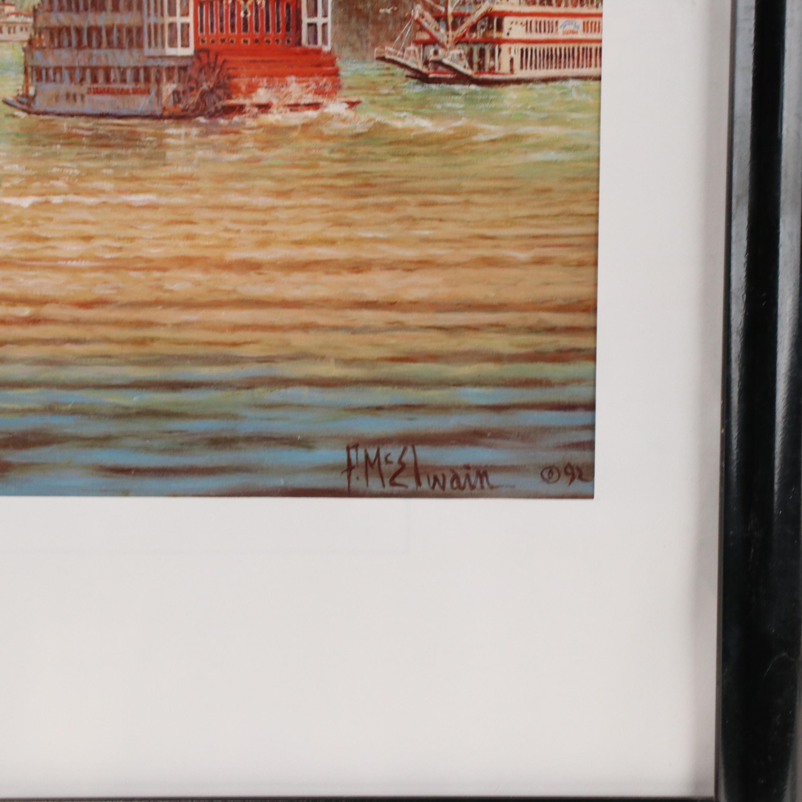 Cincinnati Offset Lithographs of "View of Davidson Fountain" and "Tall Stacks"