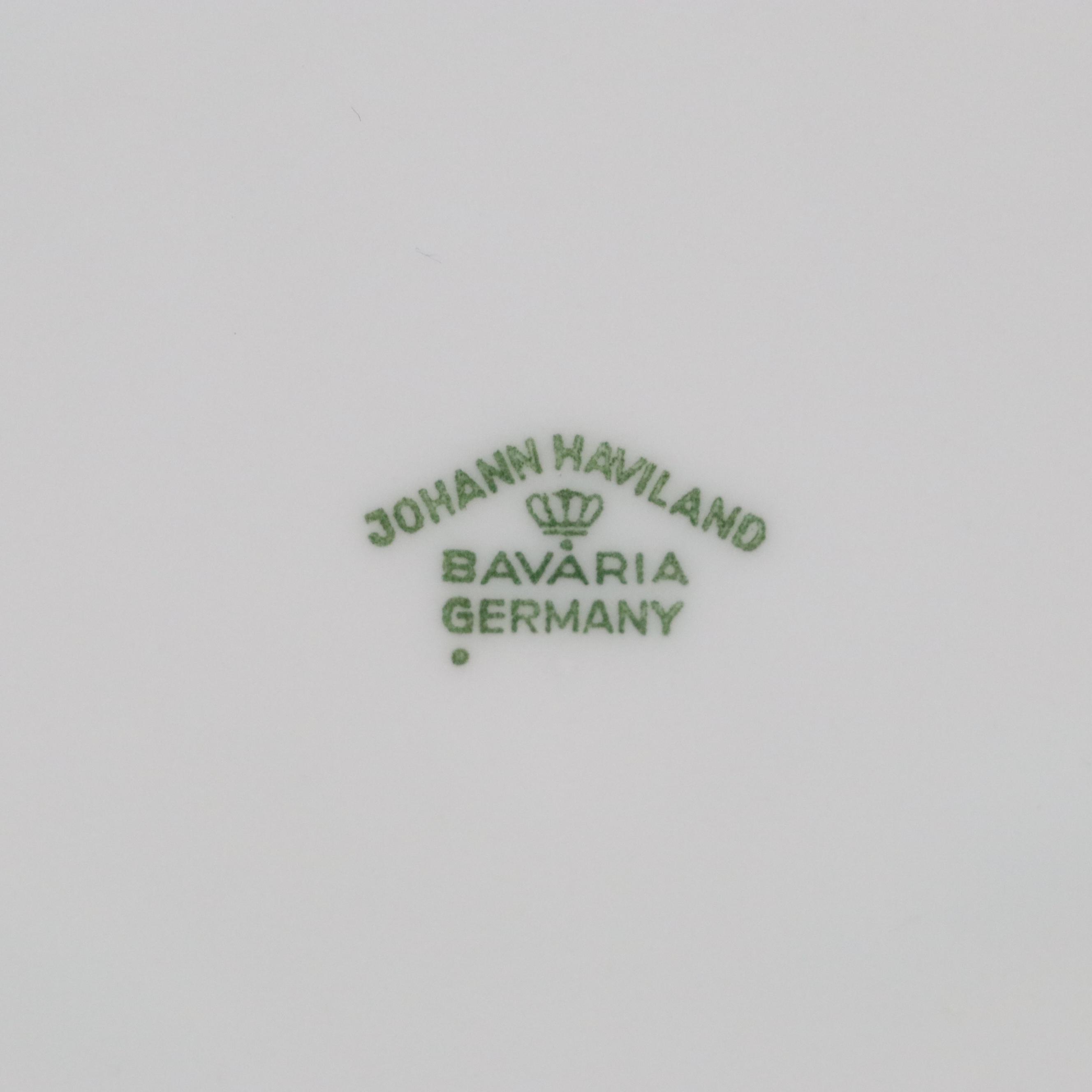 Johann Haviland "Blue Garland" Porcelain Dinnerware with Platinum Rim