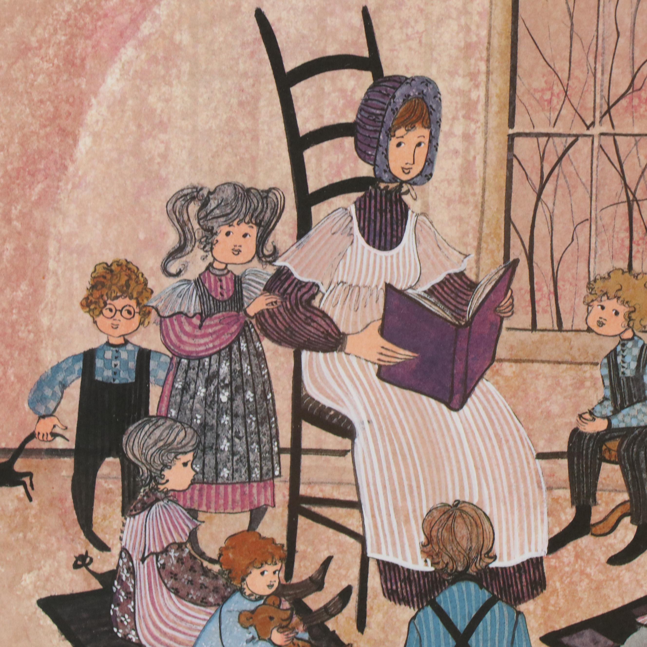 P. Buckley Moss Offset Lithograph "Learning Through Love"