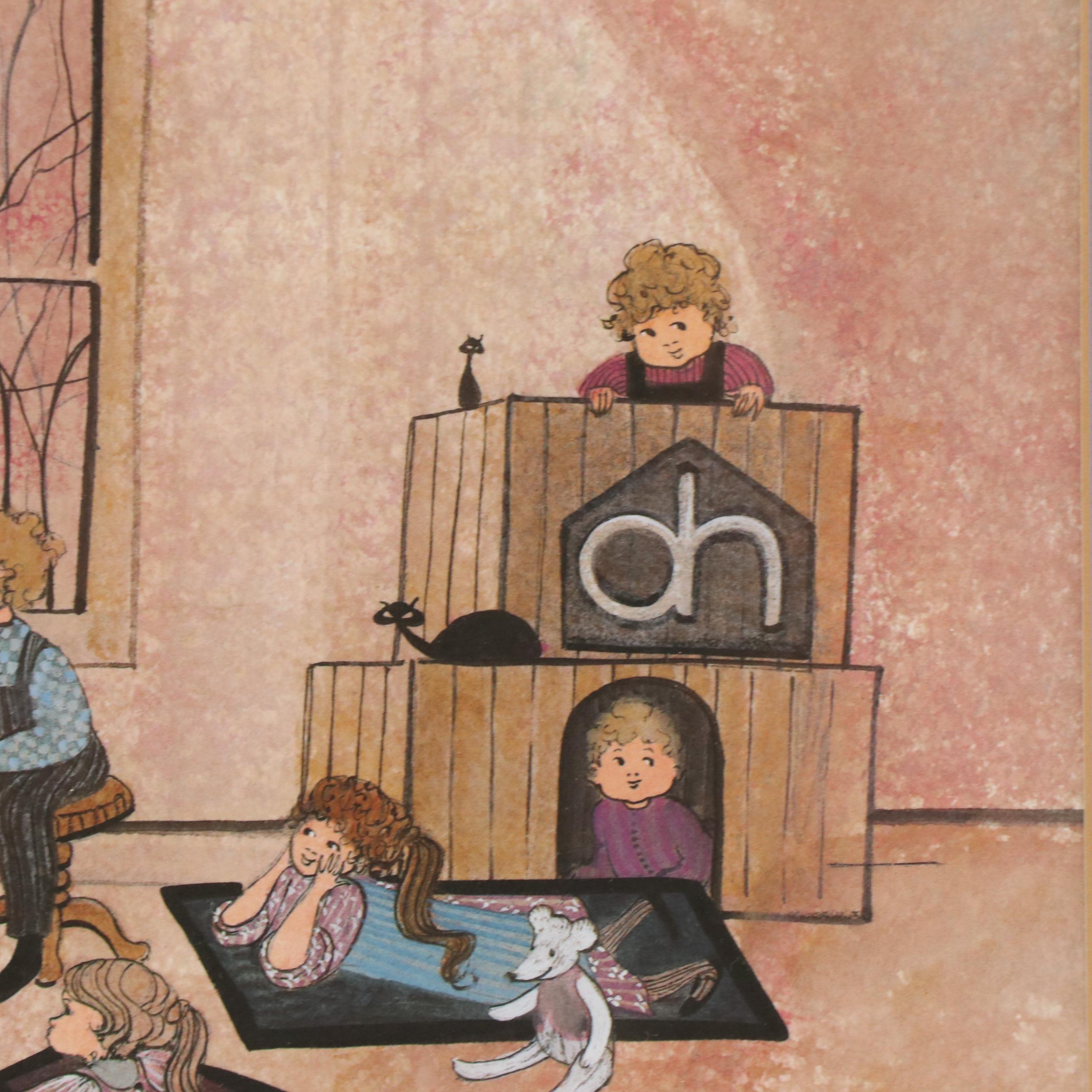 P. Buckley Moss Offset Lithograph "Learning Through Love"