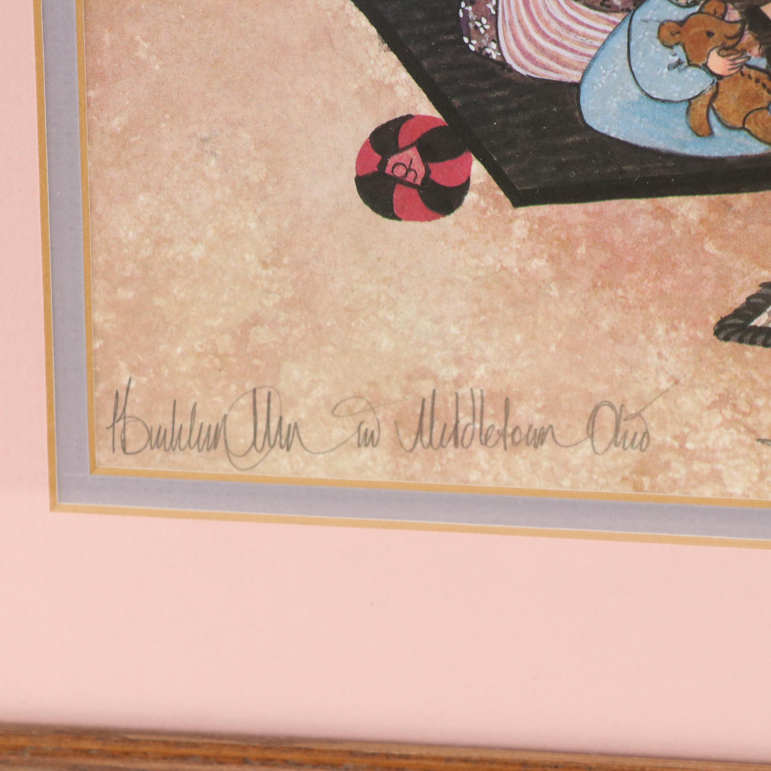 P. Buckley Moss Offset Lithograph "Learning Through Love"