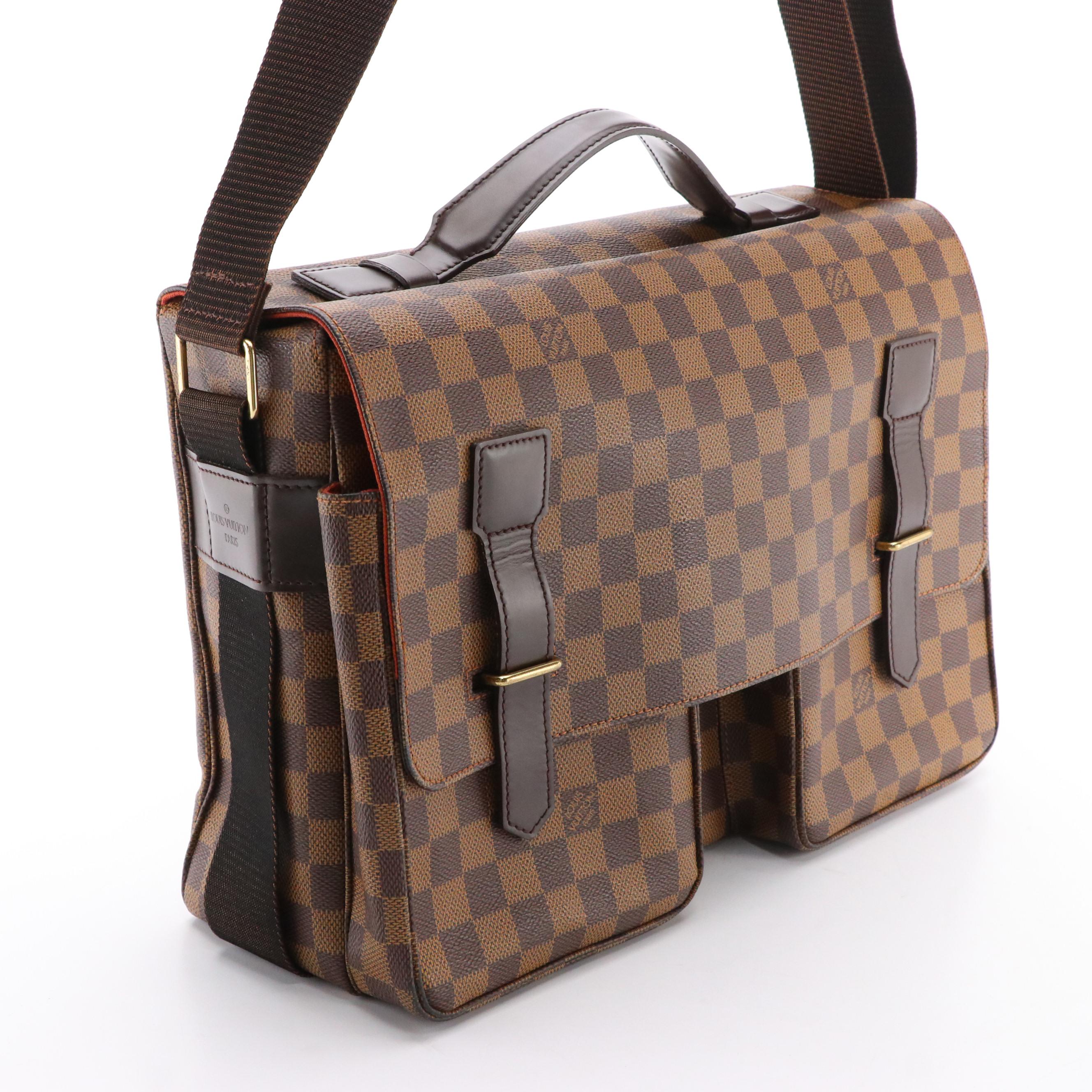 Louis Vuitton Broadway Messenger Bag in Damier Ebene Canvas and Leather
