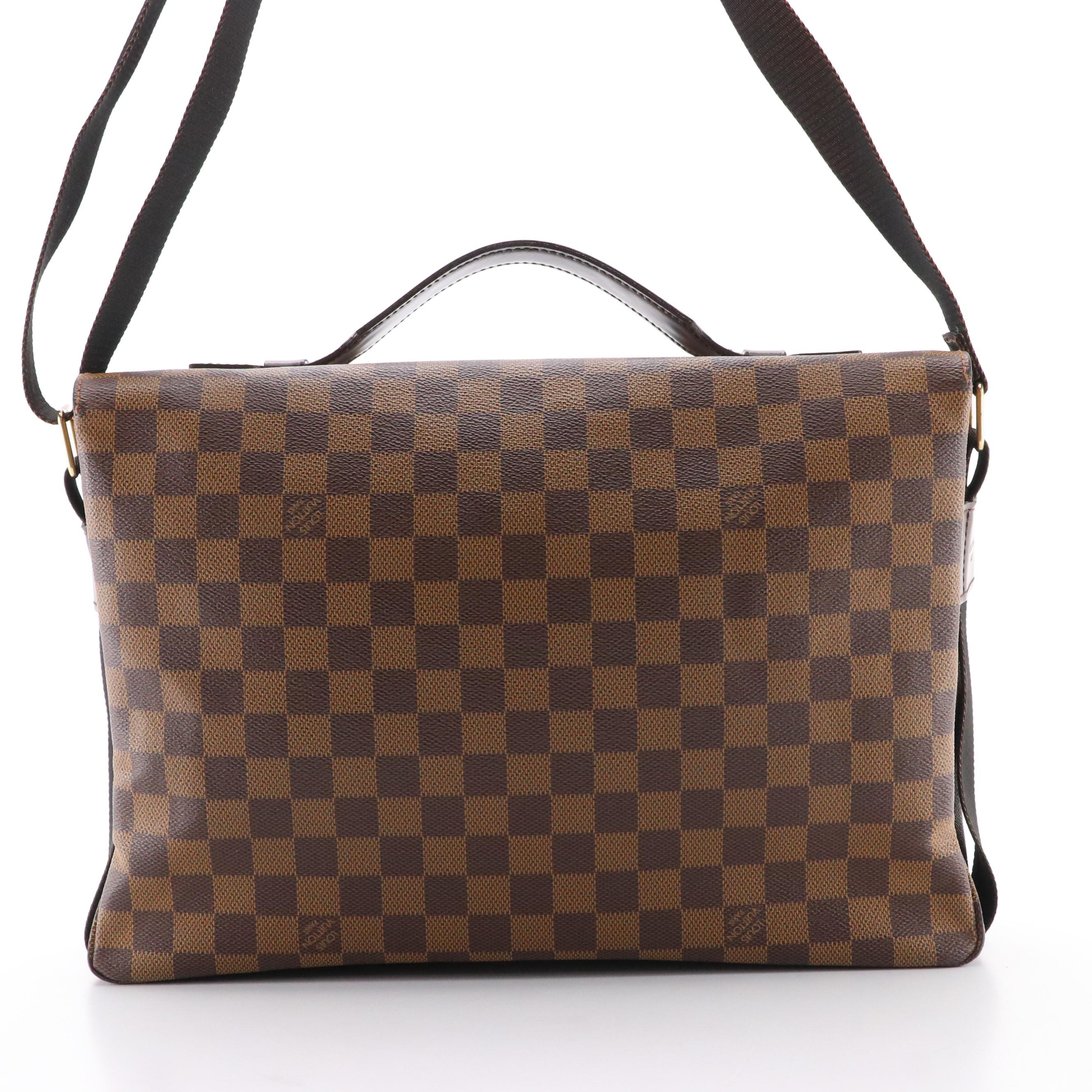 Louis Vuitton Broadway Messenger Bag in Damier Ebene Canvas and Leather