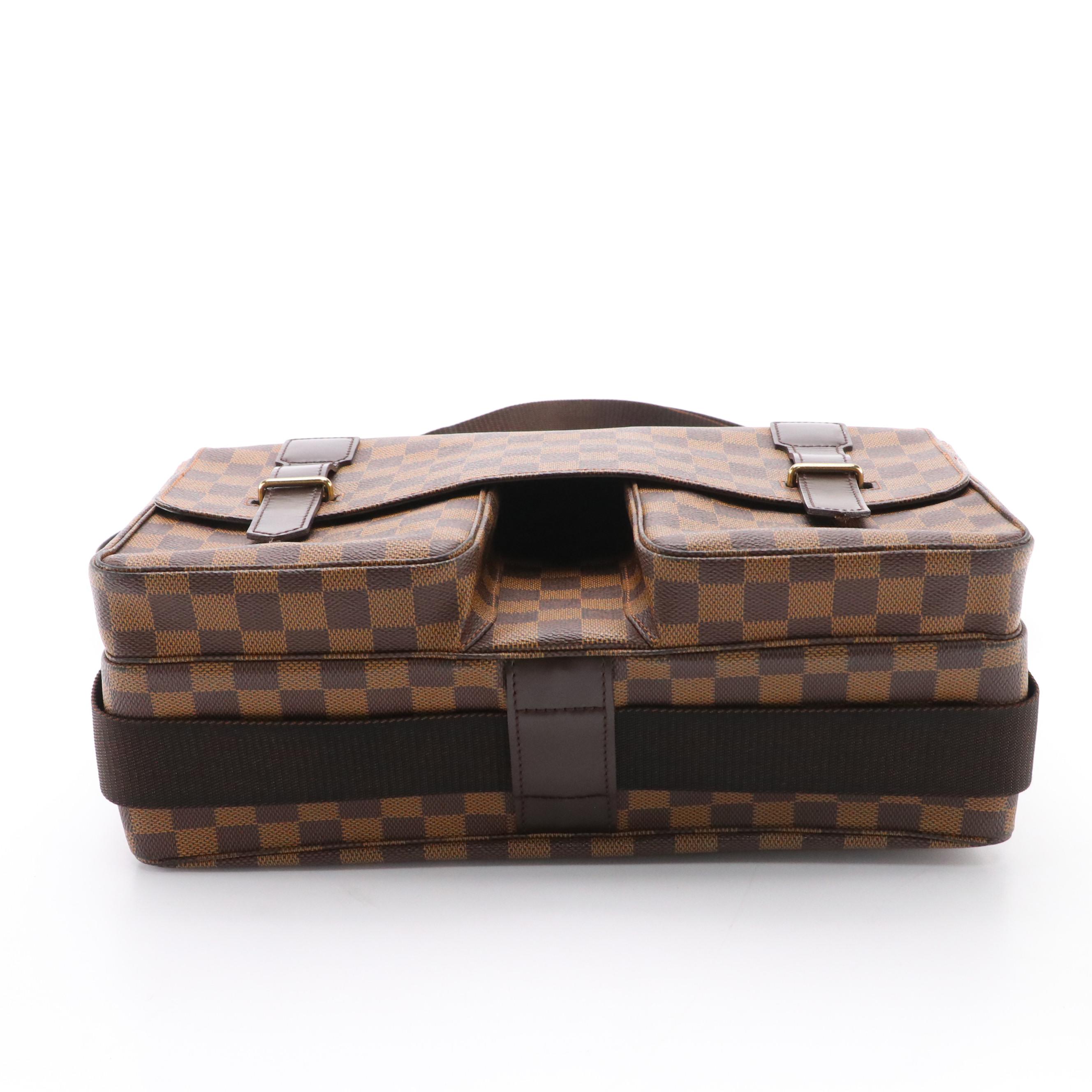 Louis Vuitton Broadway Messenger Bag in Damier Ebene Canvas and Leather