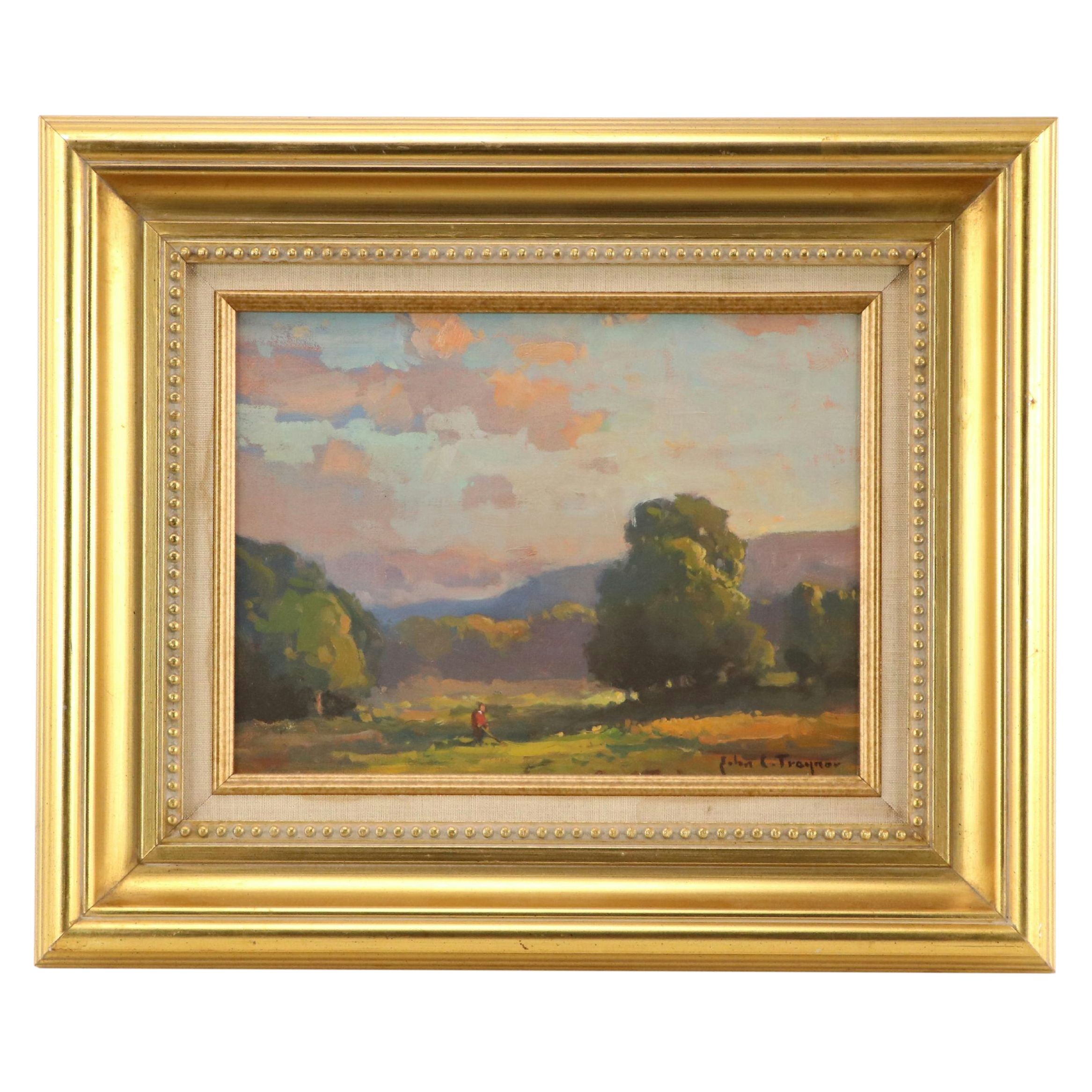 John C. Traynor Oil Landscape "Sunrise Surry, NH"