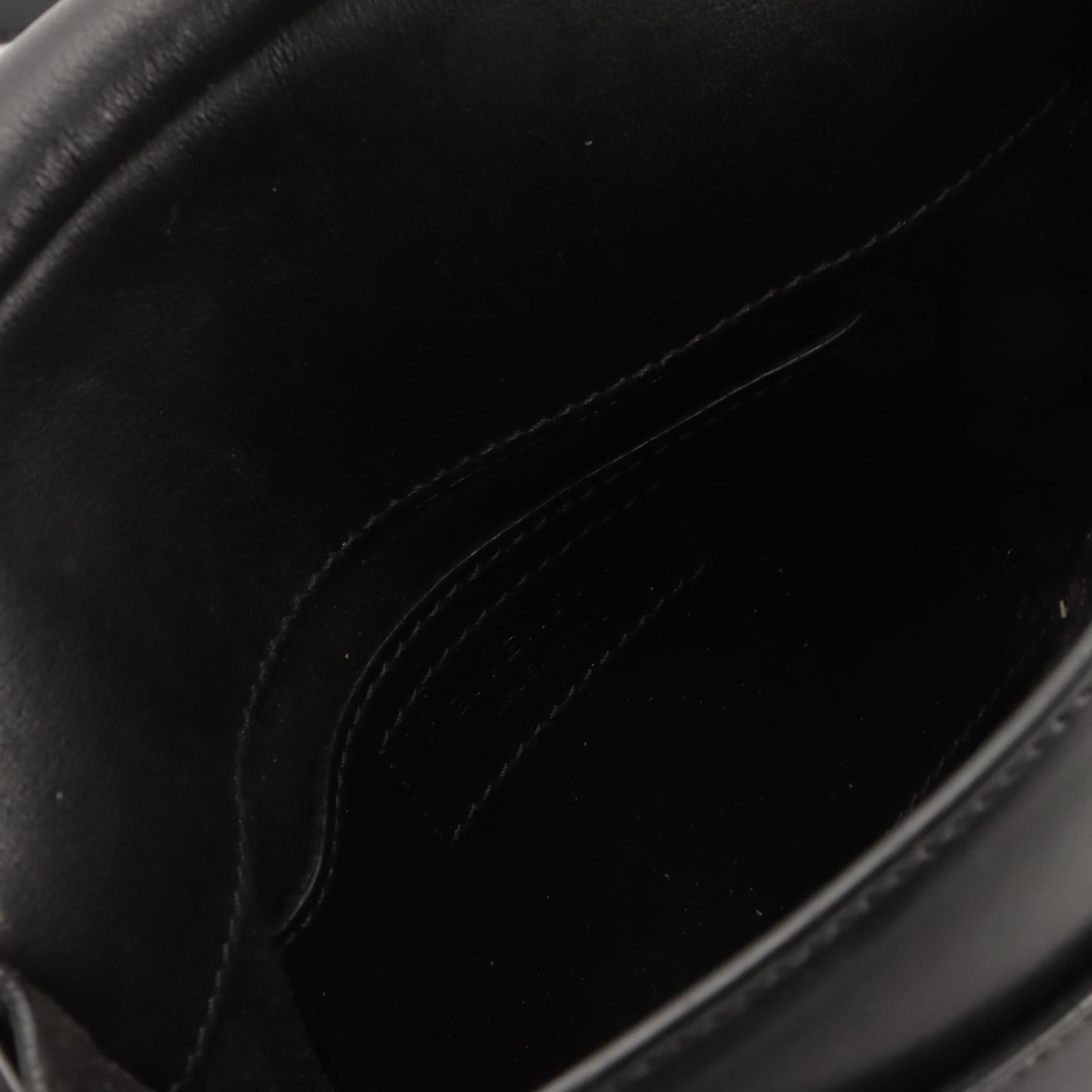 Givenchy Black Leather Infinity Saddle Crossbody Bag with Silver-Tone Chain Trim