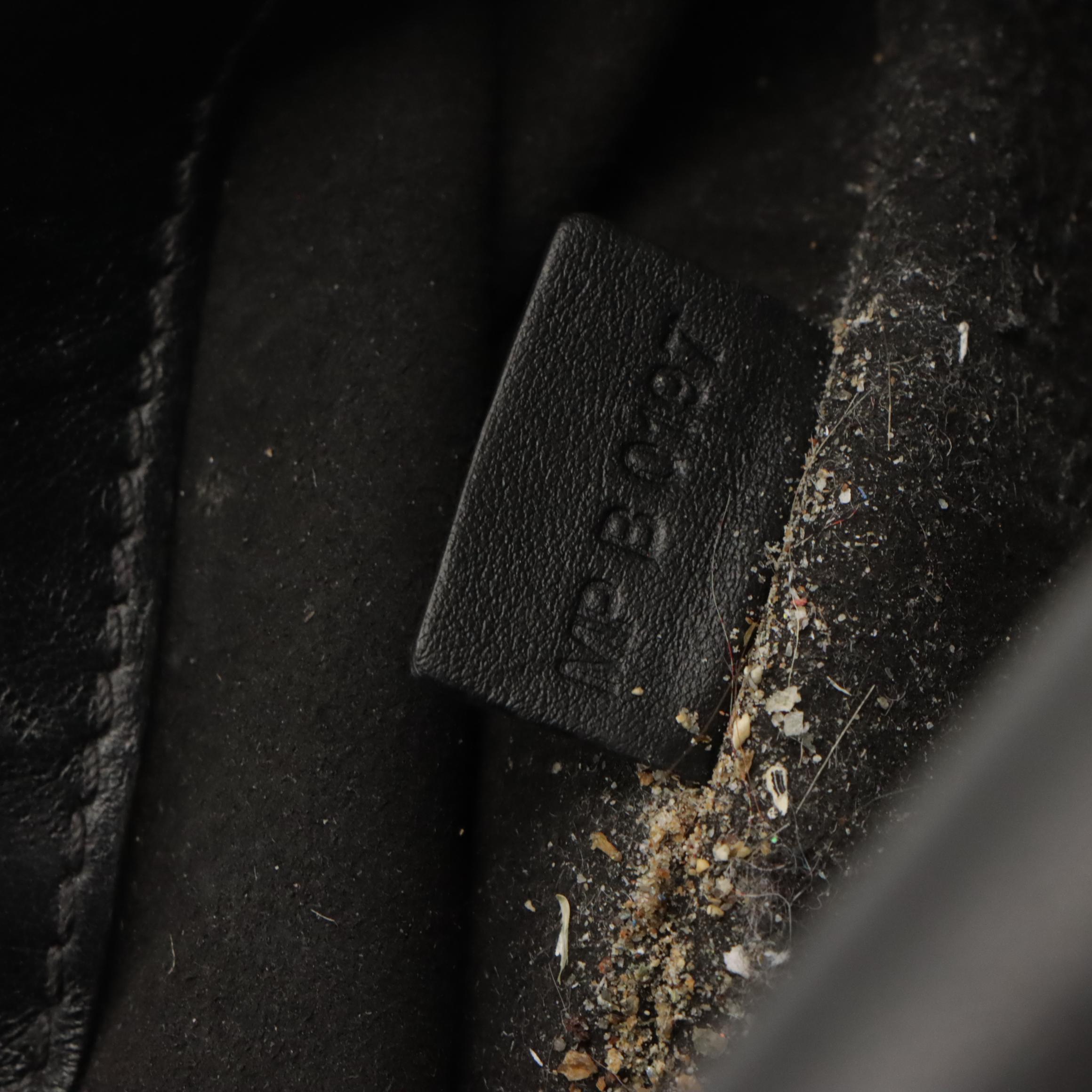 Givenchy Black Leather Infinity Saddle Crossbody Bag with Silver-Tone Chain Trim