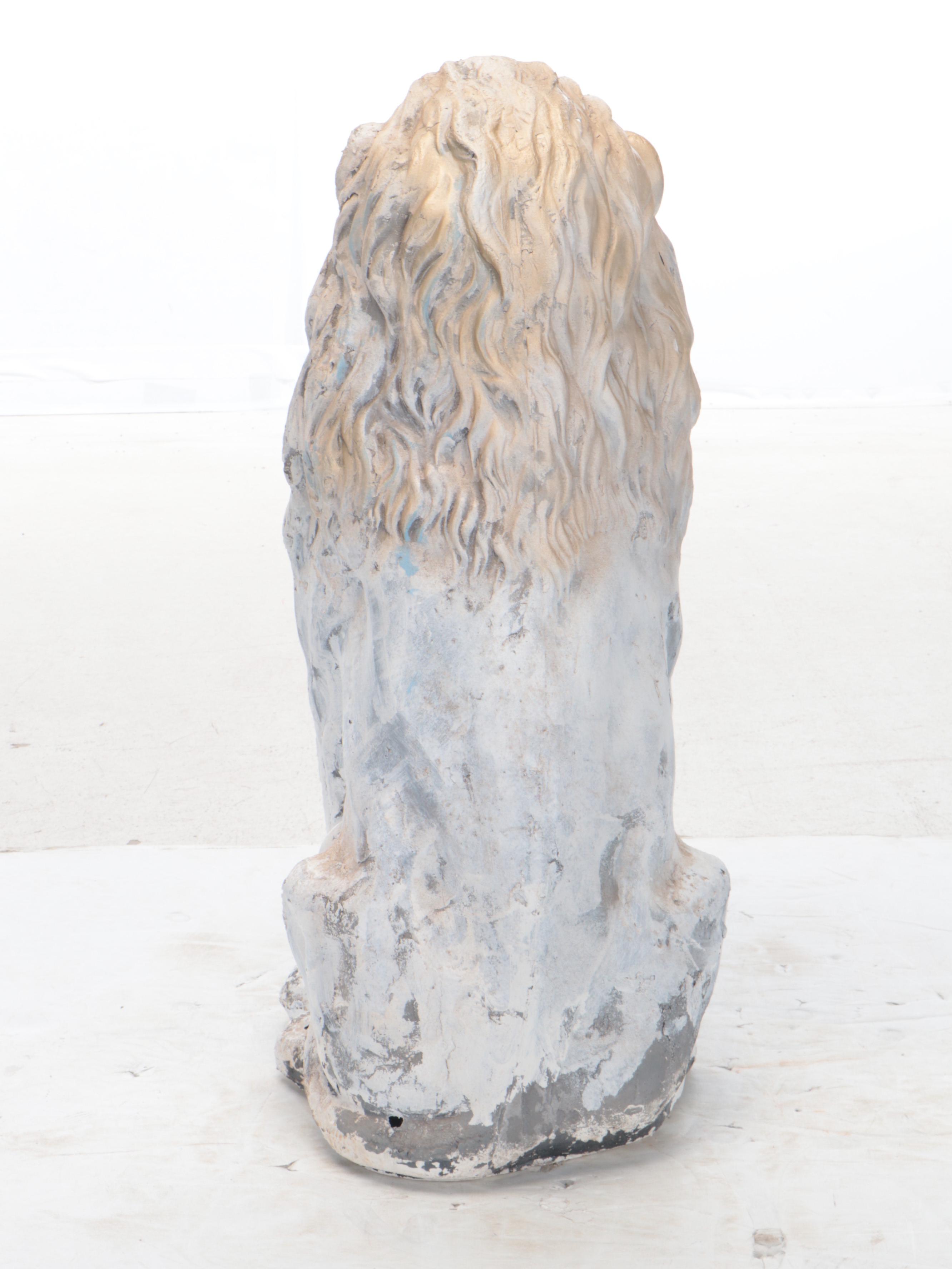 Seated Lion Garden Statue