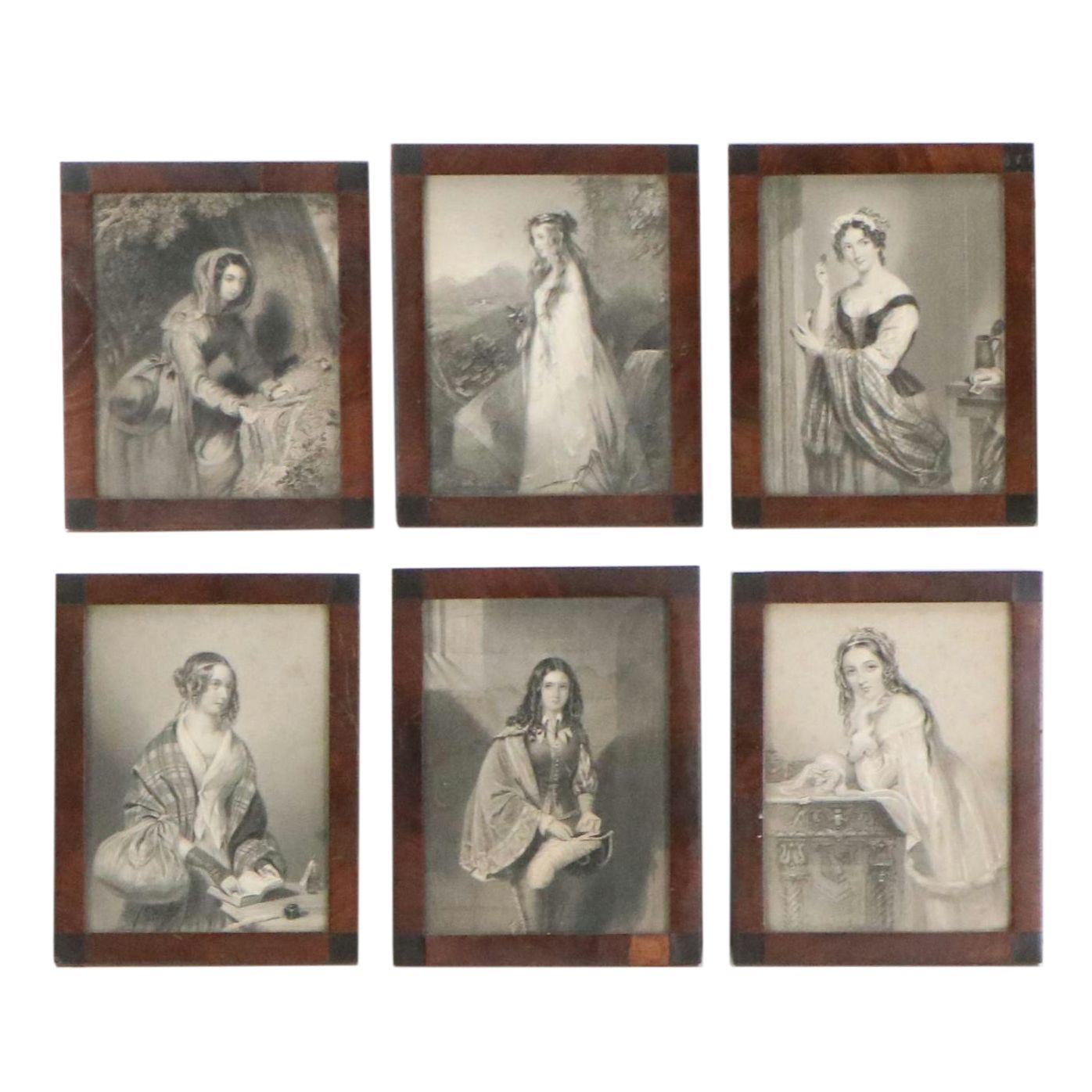 Steel Plate Engravings of Women, Circa 1851