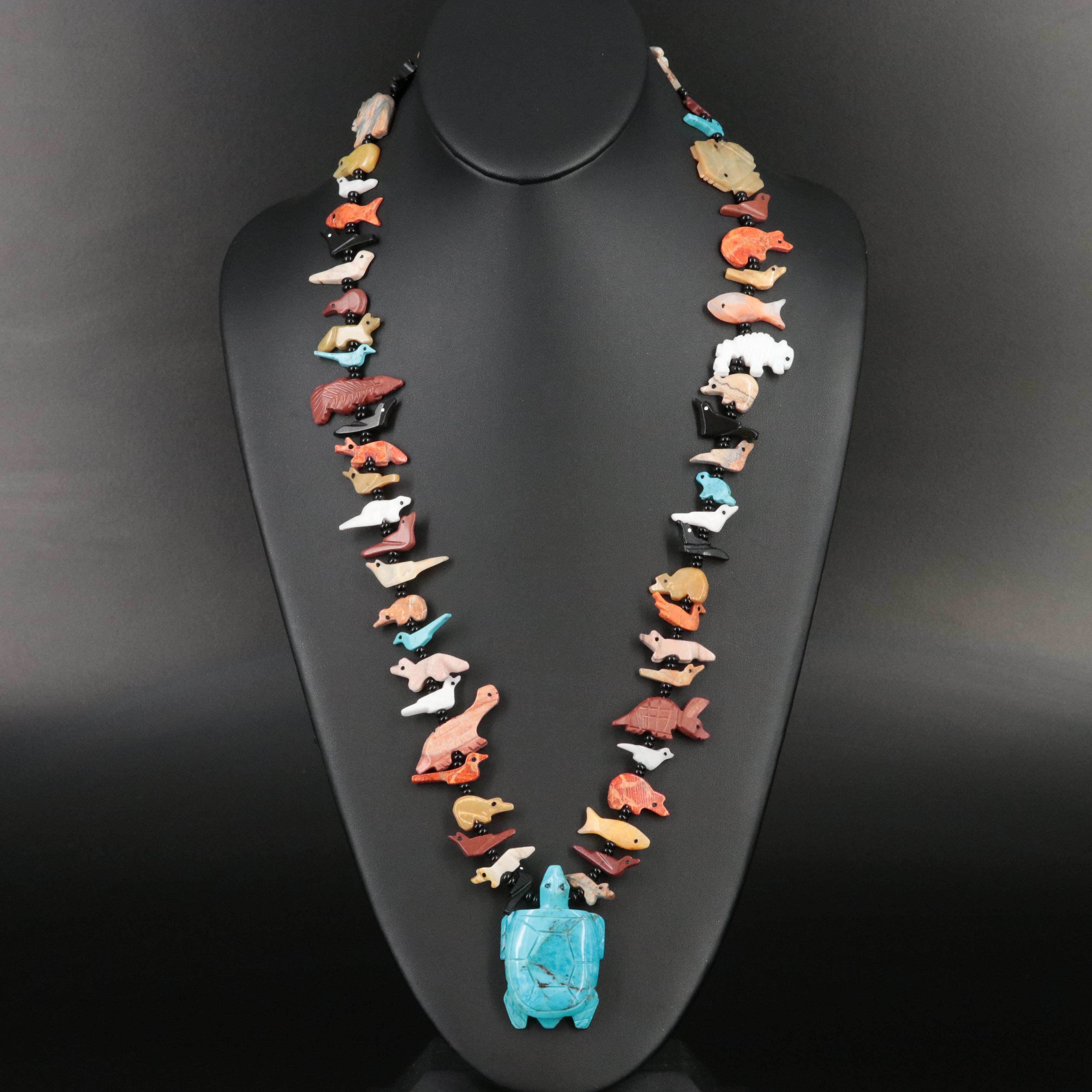 Running Bear Shop Sterling and Gemstone Fetish Necklace