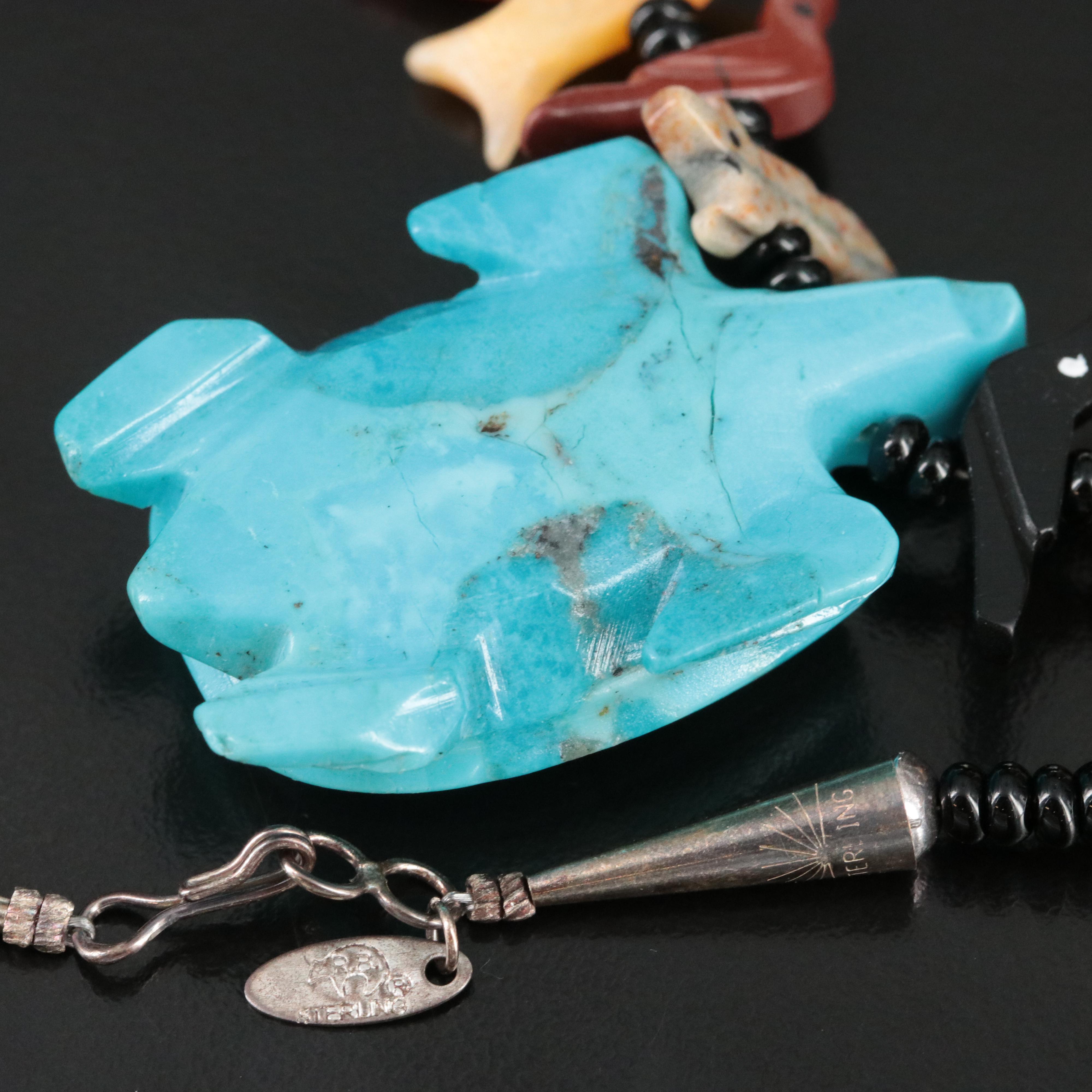 Running Bear Shop Sterling and Gemstone Fetish Necklace