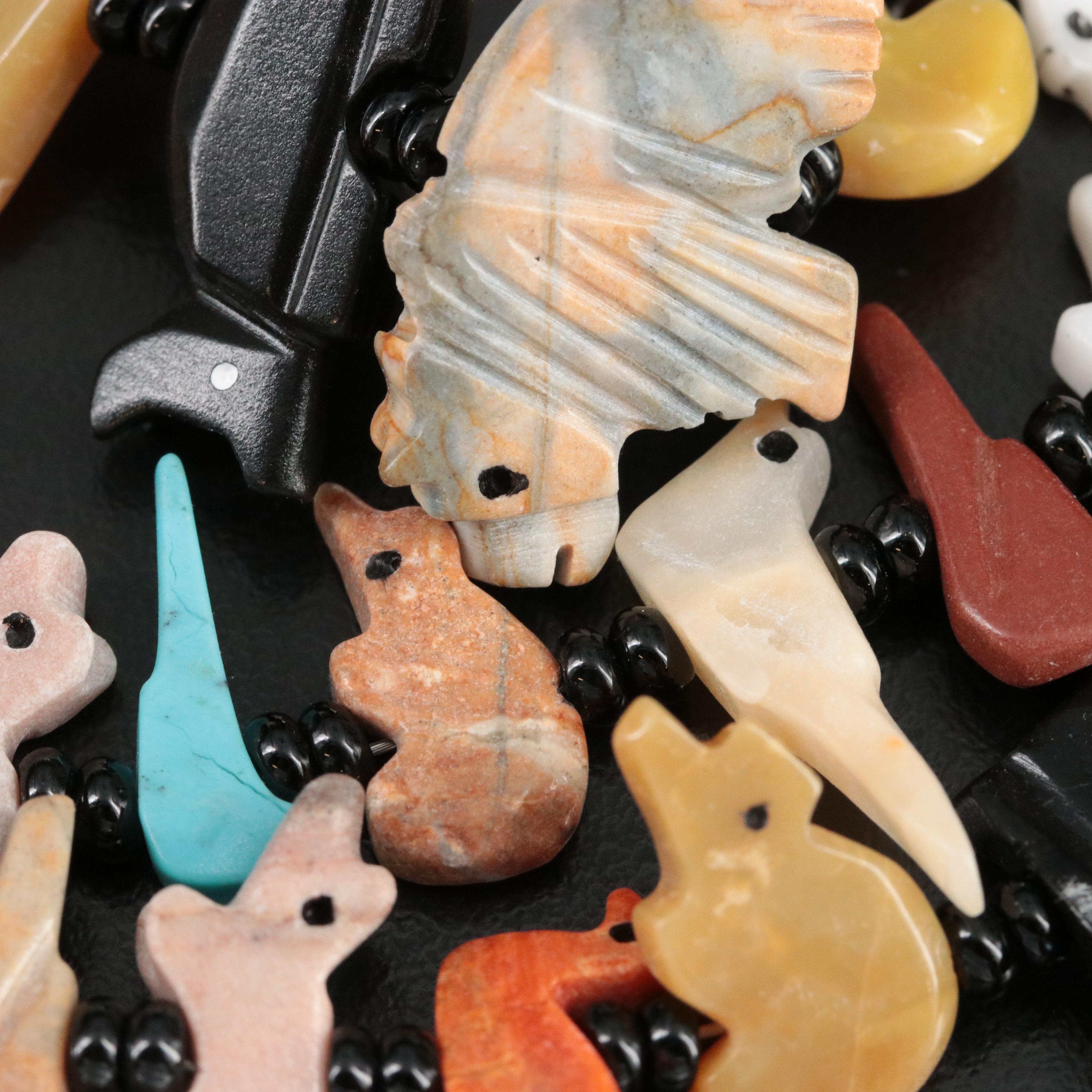 Running Bear Shop Sterling and Gemstone Fetish Necklace