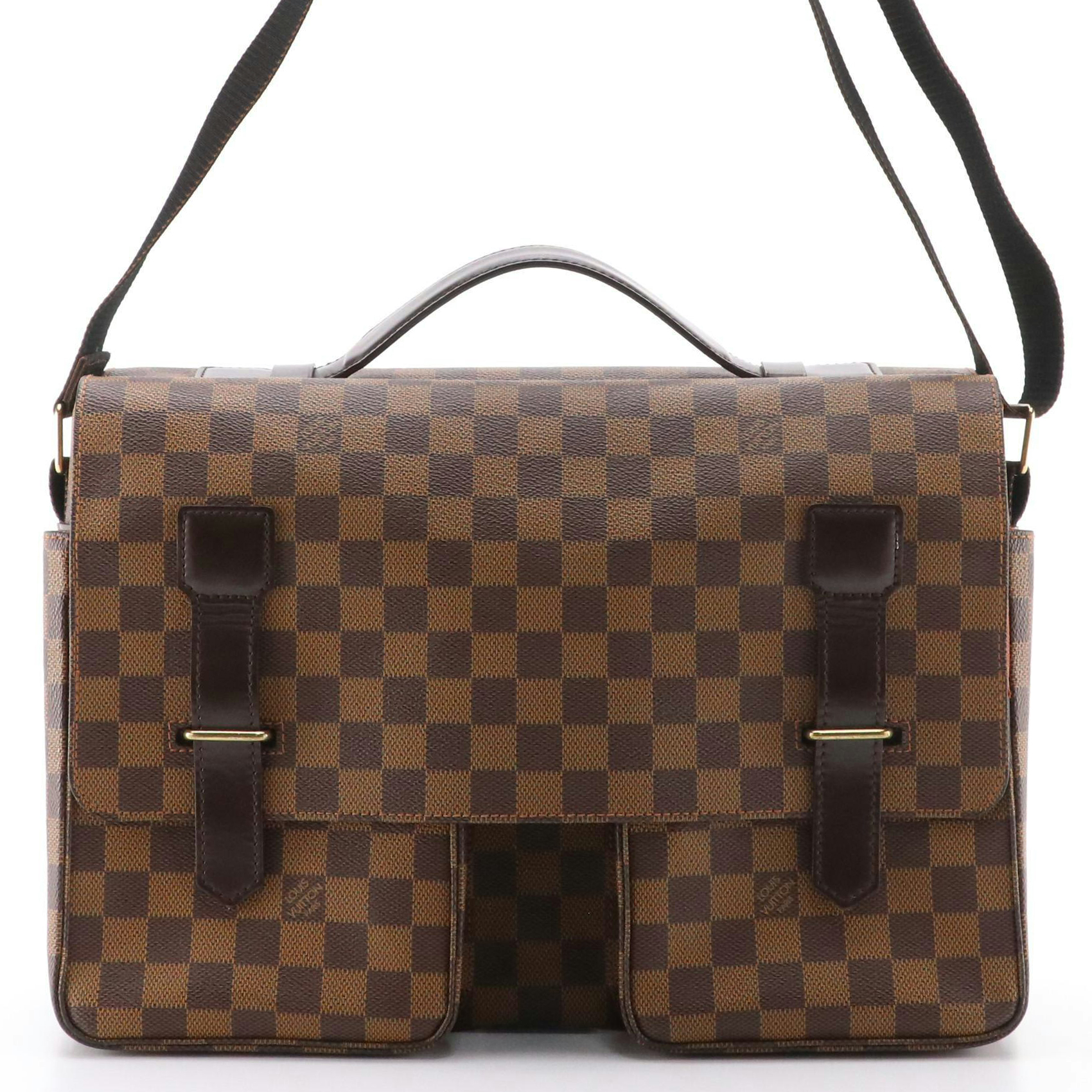 Louis Vuitton Broadway Messenger Bag in Damier Ebene Canvas and Leather