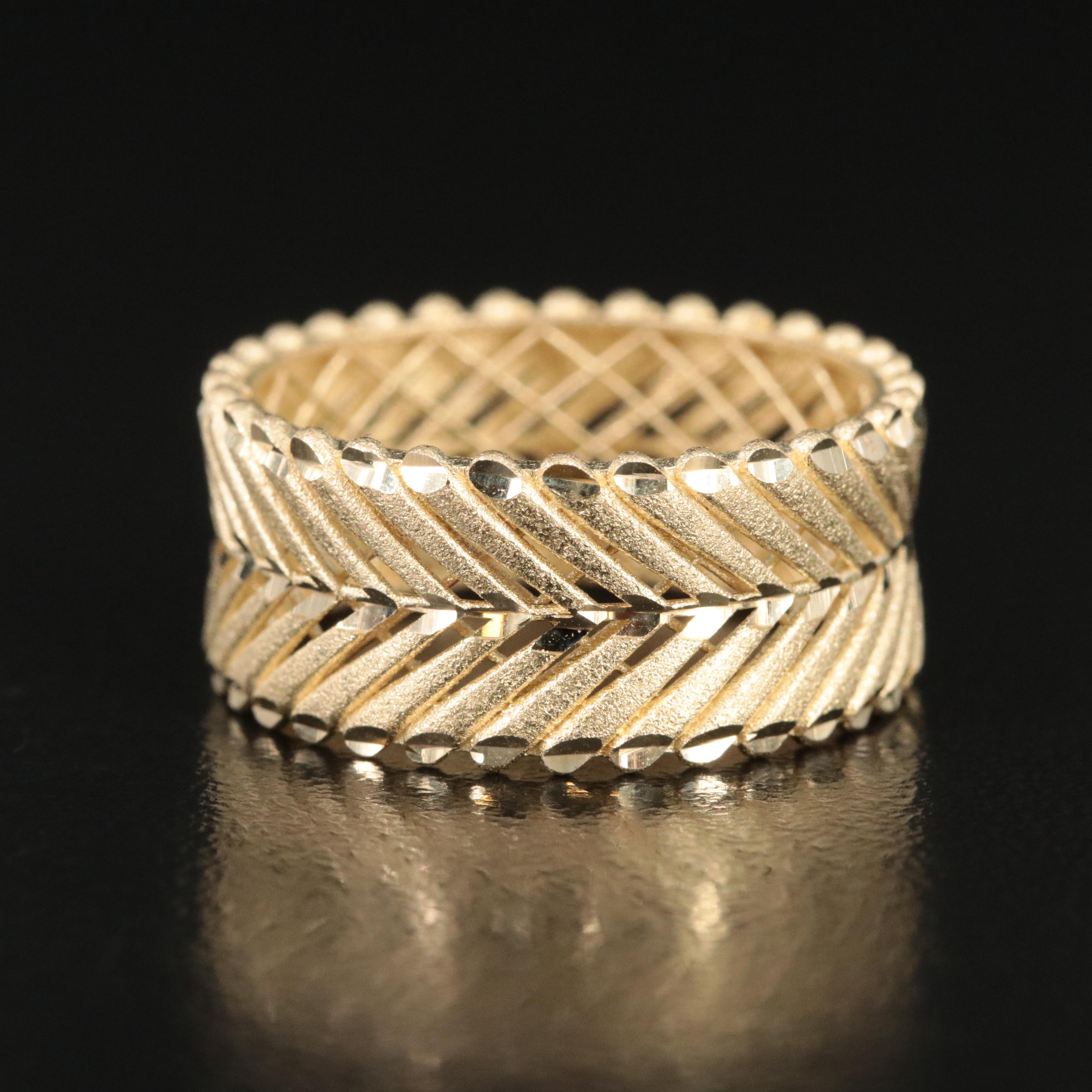 14K Herringbone Ring