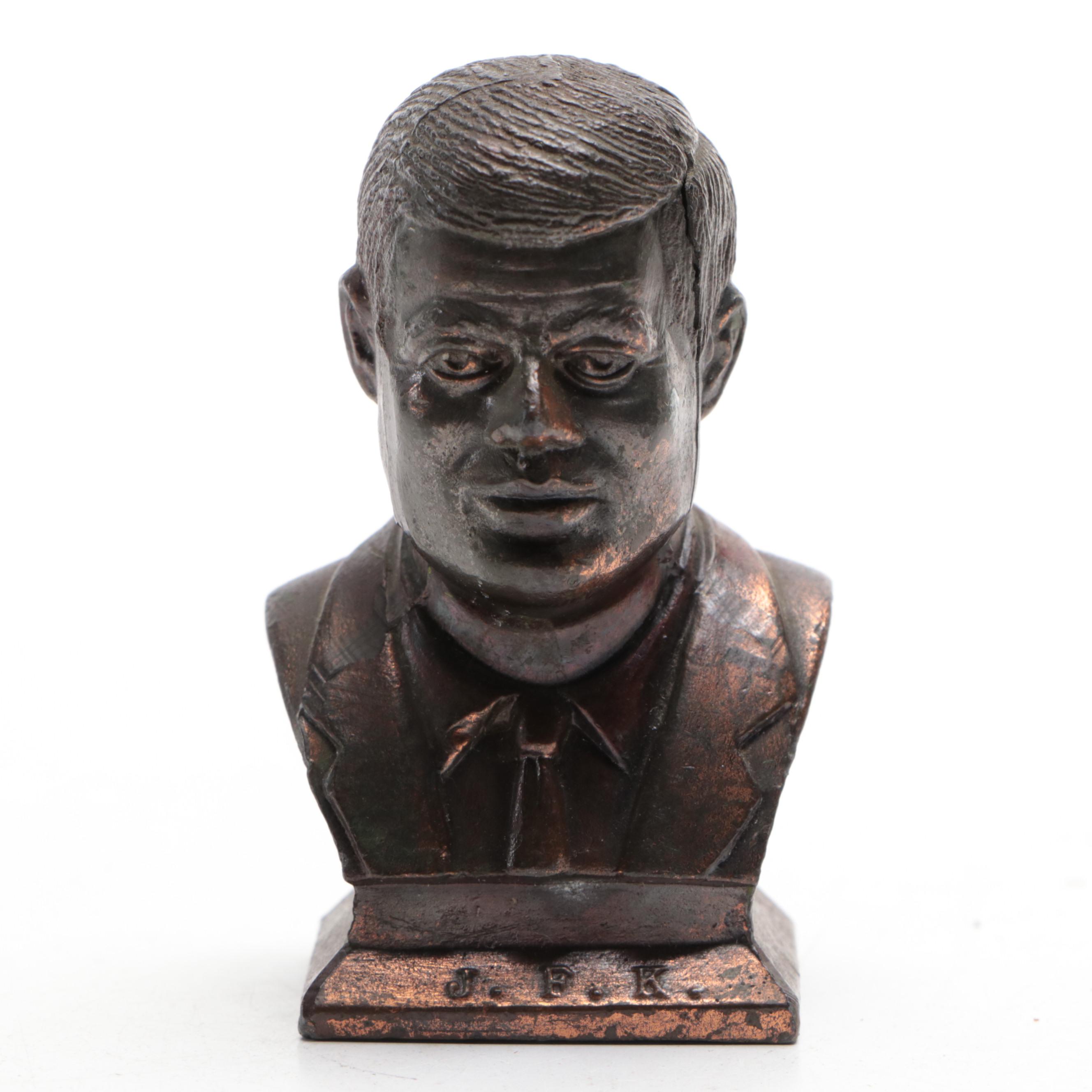 Banthrico Metal John F. Kennedy Bank with Ceramic Kennedy Bust and More