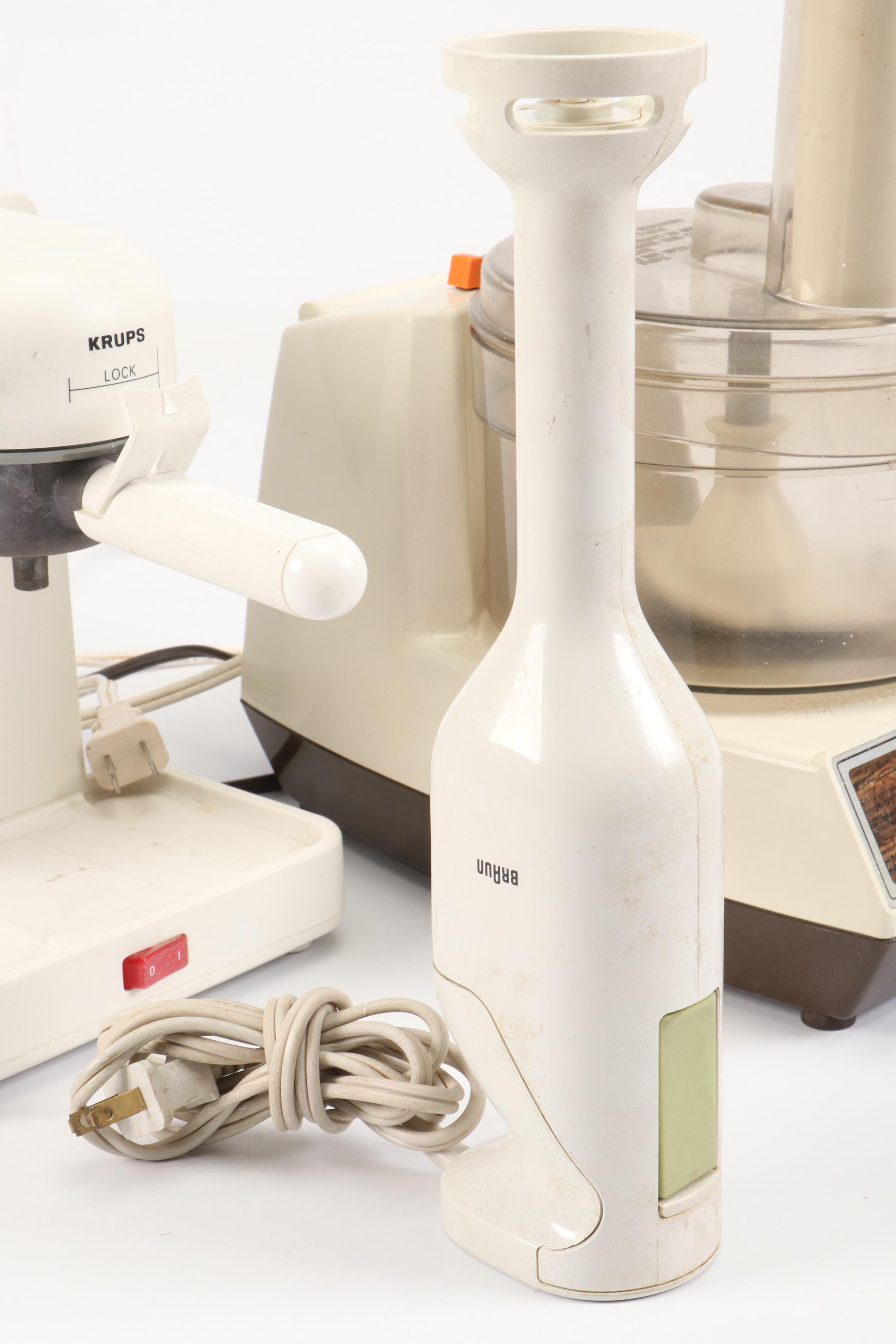 General Electric Plastic Food Processor with Braun Handheld Blender and More