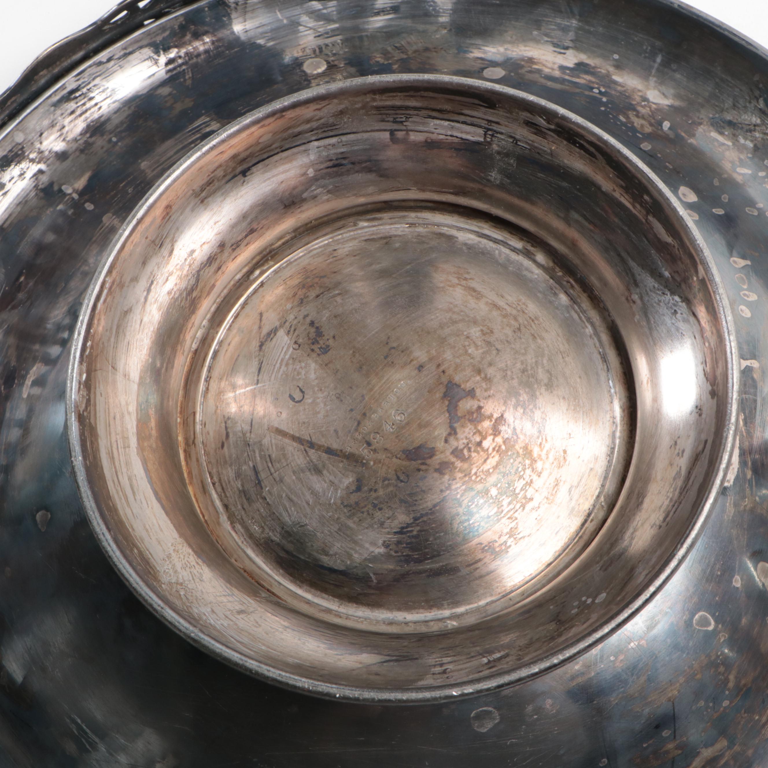 Reed & Barton Etched Silver Plate Bowl with Terracotta Miniature Vase and More