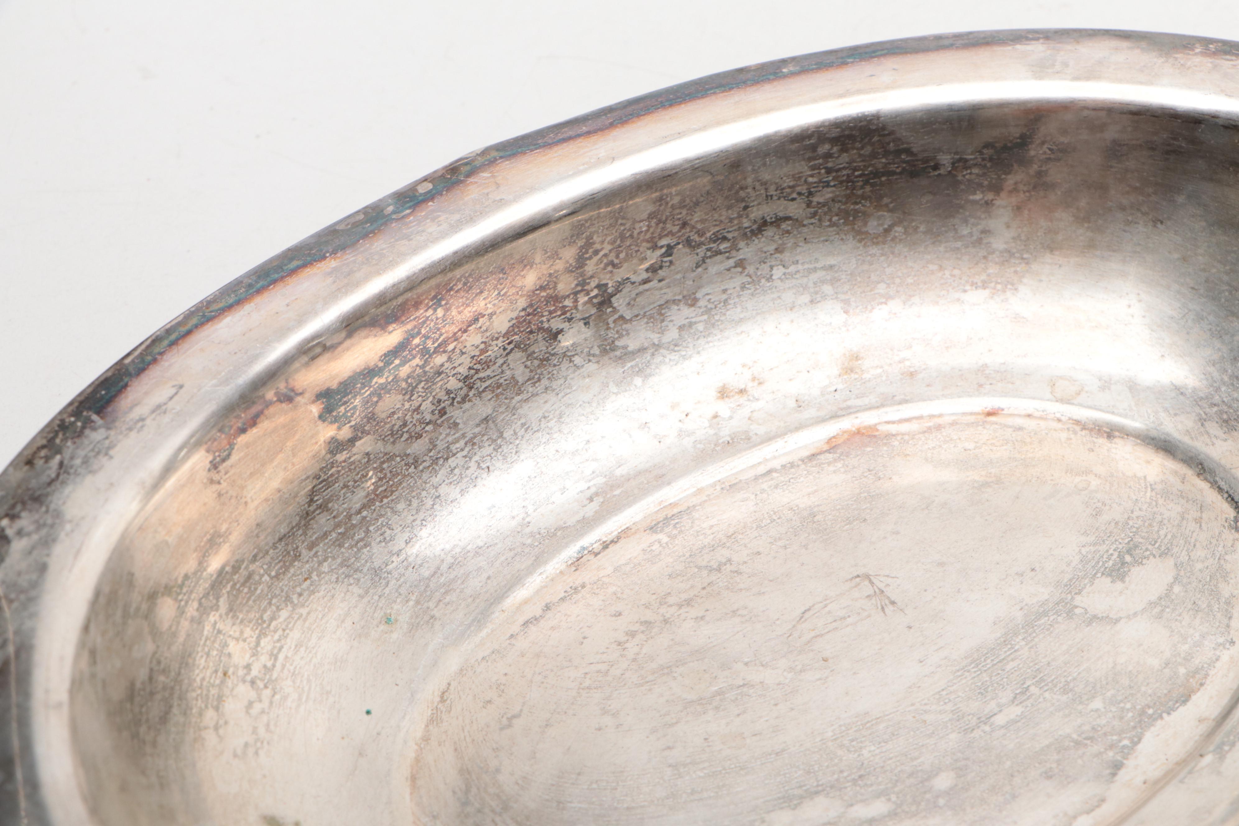 Reed & Barton Etched Silver Plate Bowl with Terracotta Miniature Vase and More