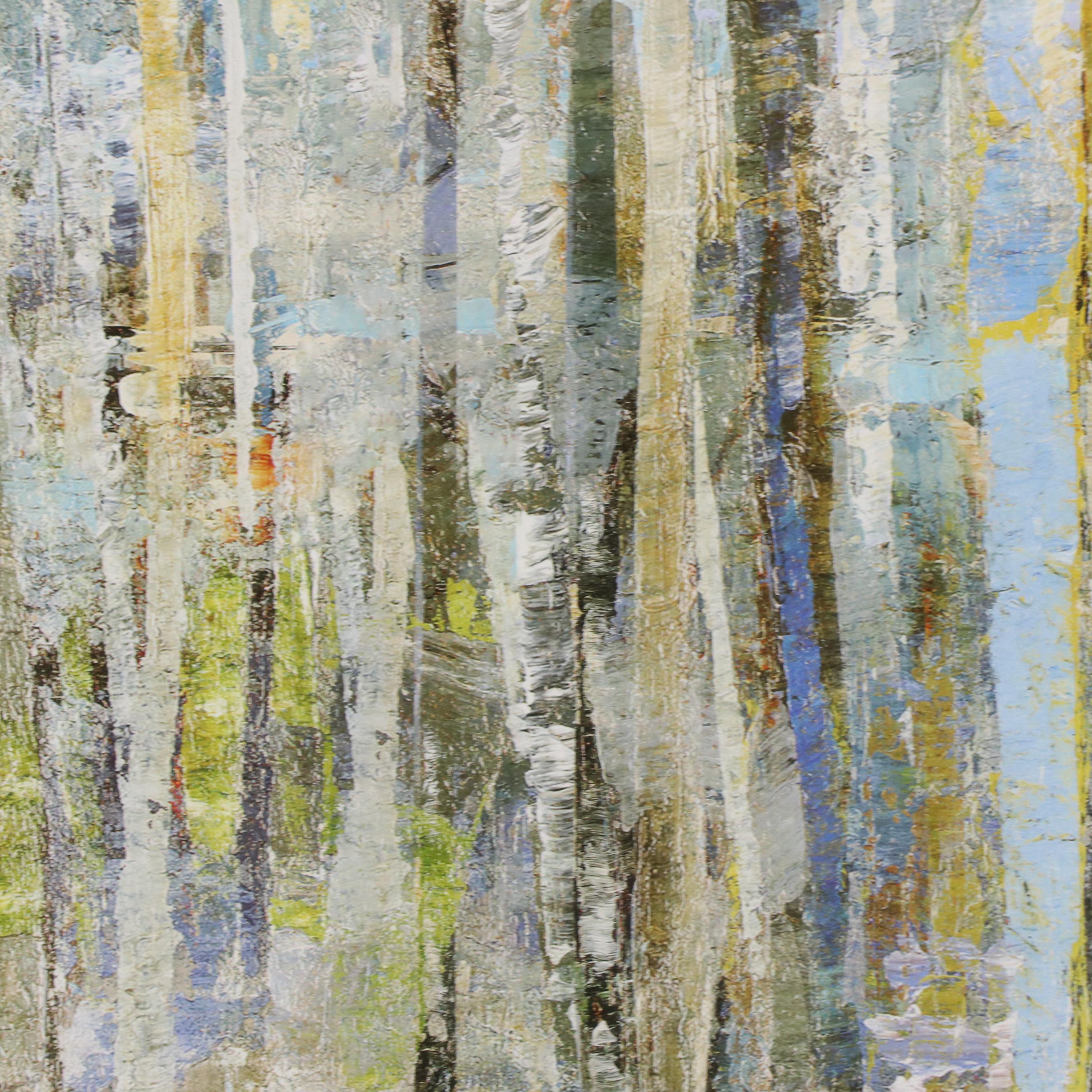 Offset Lithograph of Abstracted Landscape with Trees, 21st Century