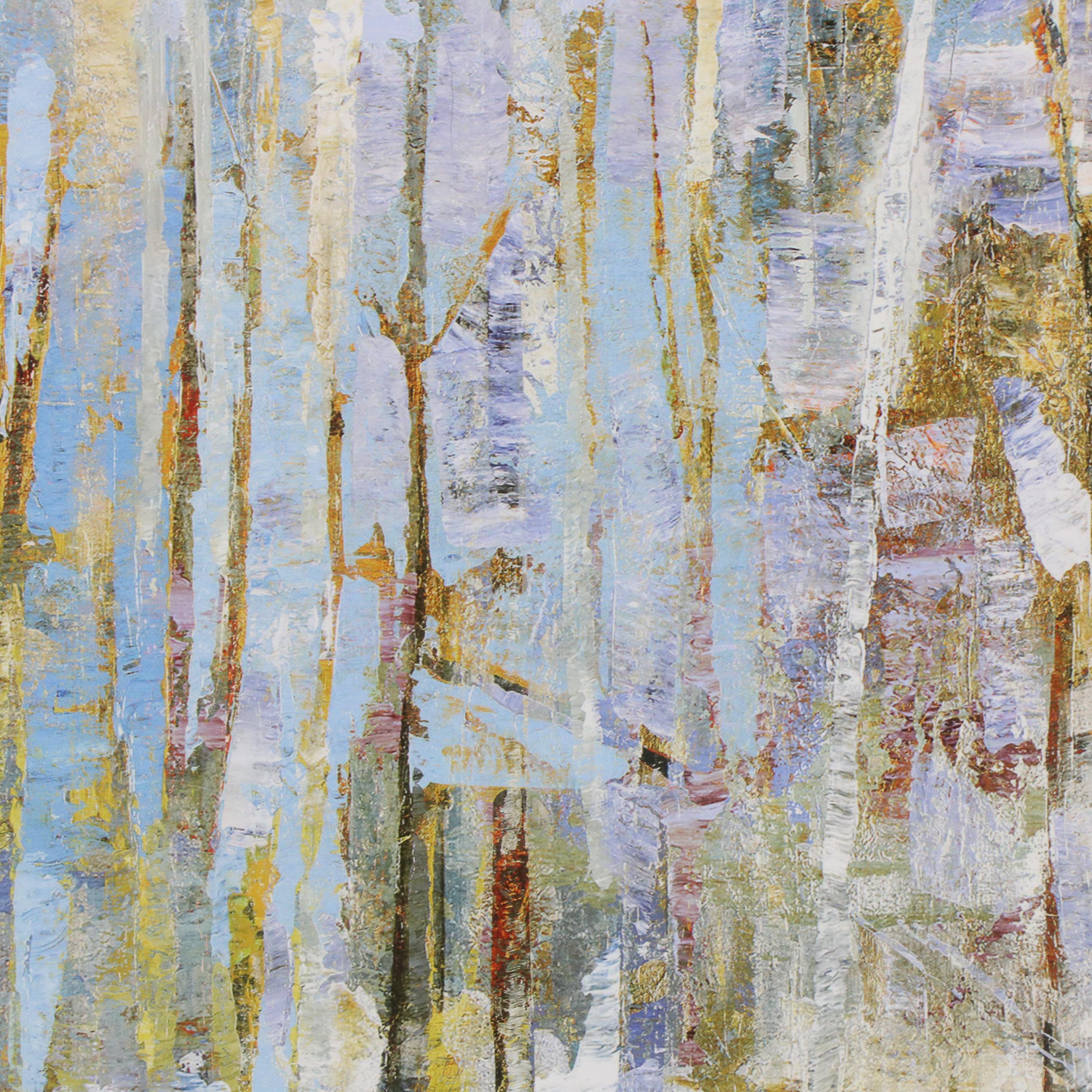 Offset Lithograph of Abstracted Landscape with Trees, 21st Century