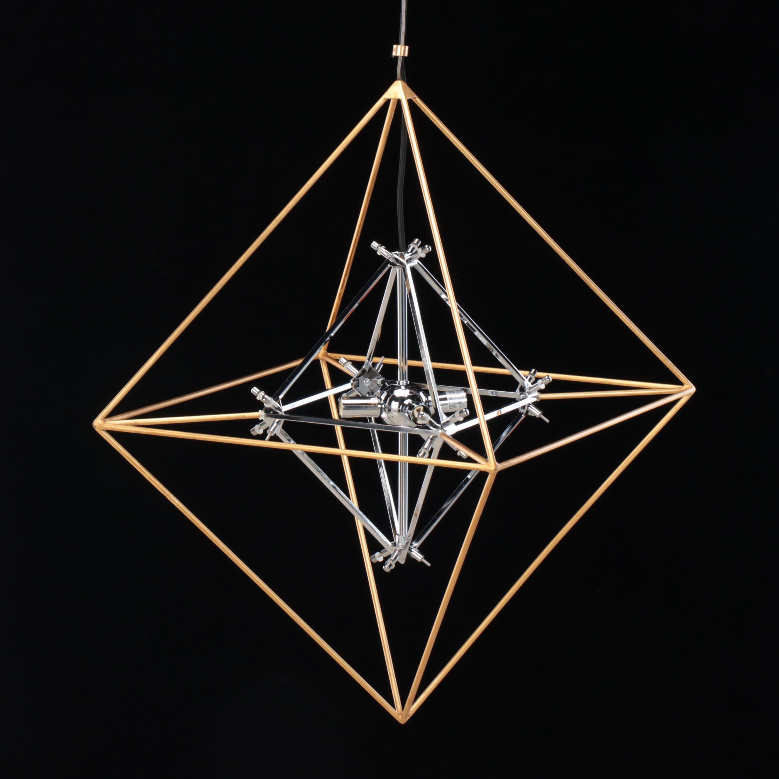 Troy Lighting "Epic" Diamond Cage Pendant Light, 21st Century