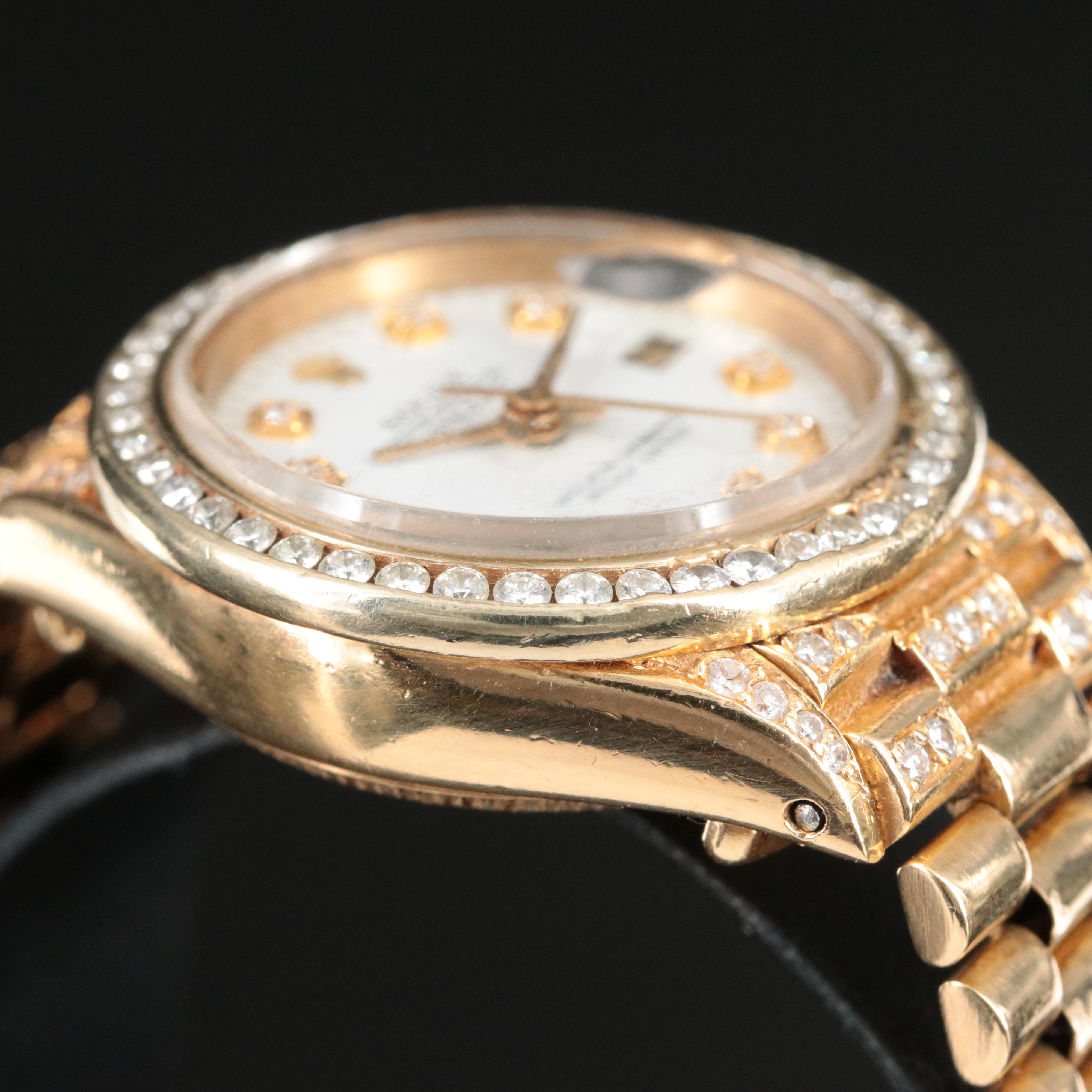 Rolex Datejust 6917 Custom 1.37 CTW Diamond Set 18K Gold Watch