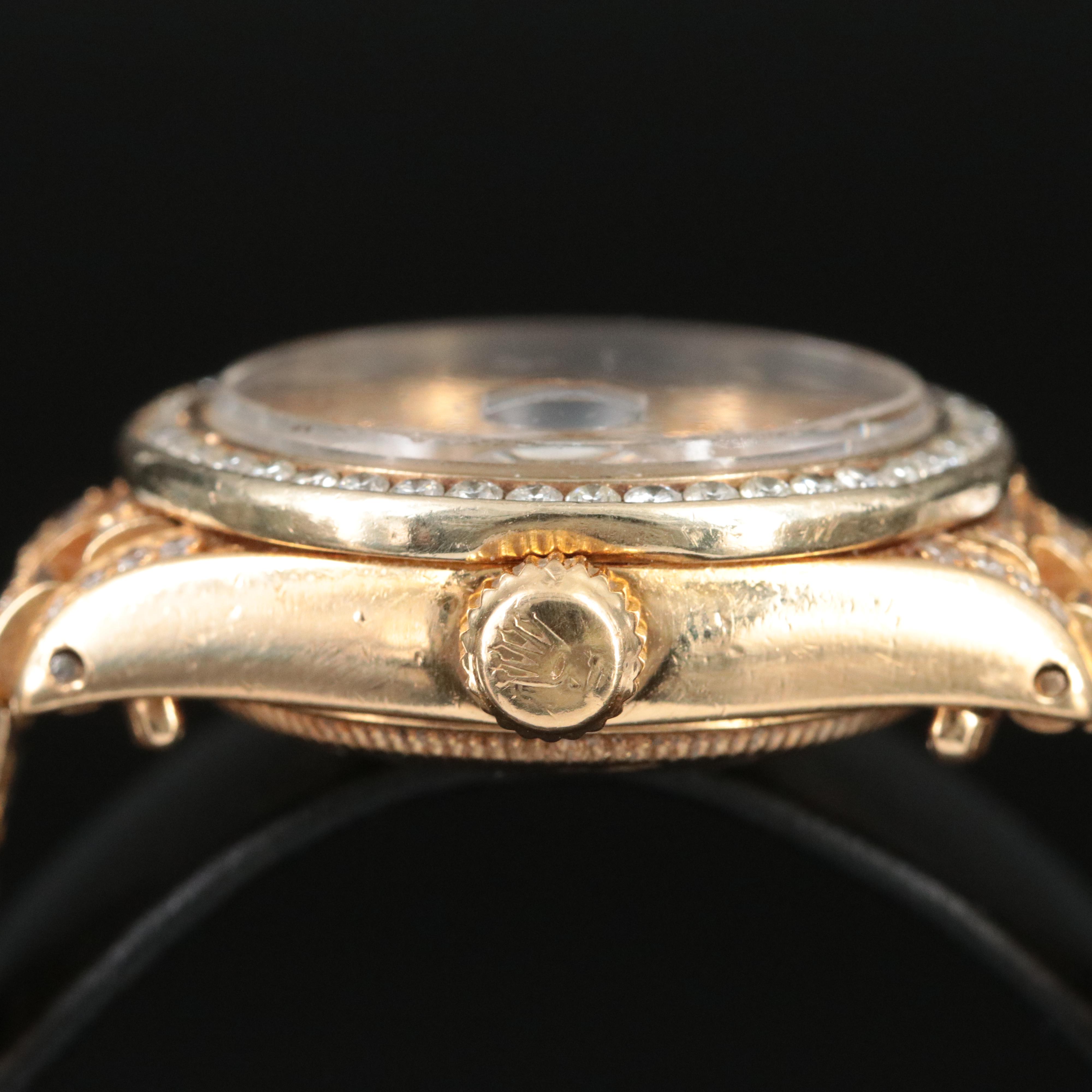 Rolex Datejust 6917 Custom 1.37 CTW Diamond Set 18K Gold Watch