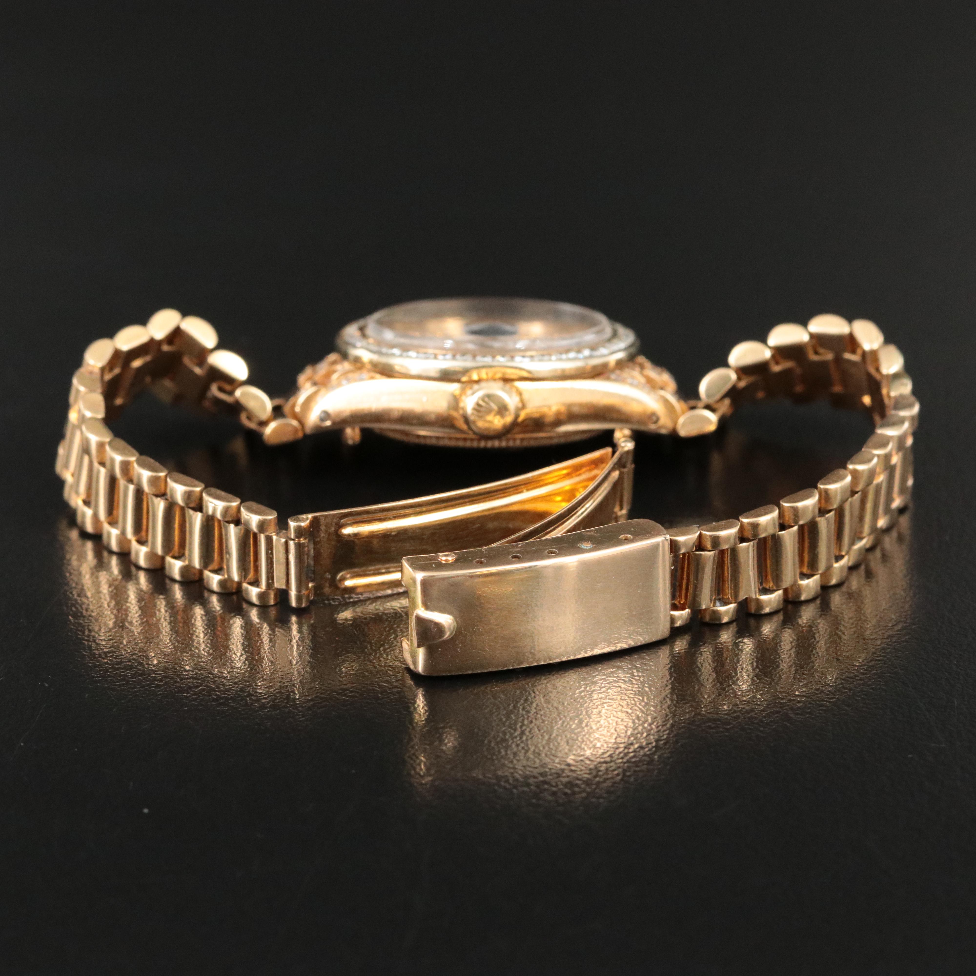 Rolex Datejust 6917 Custom 1.37 CTW Diamond Set 18K Gold Watch